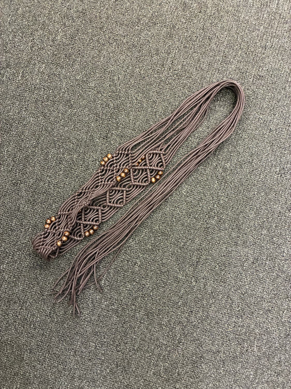 Japanese vintage 여성 비즈 디테일 보헤미안 갈색 벨트 상품이미지2