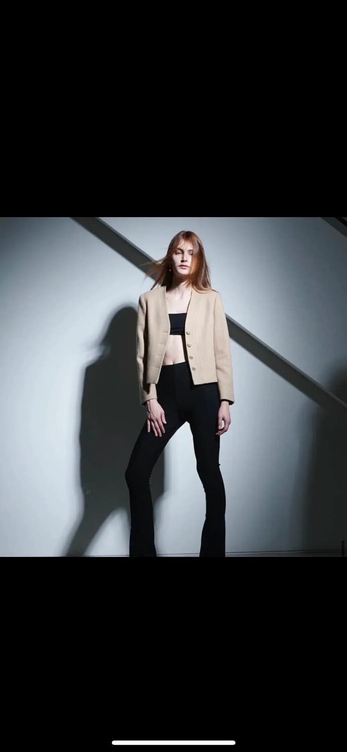 패브릭컬러지 no collar short jacket beige 상품이미지4