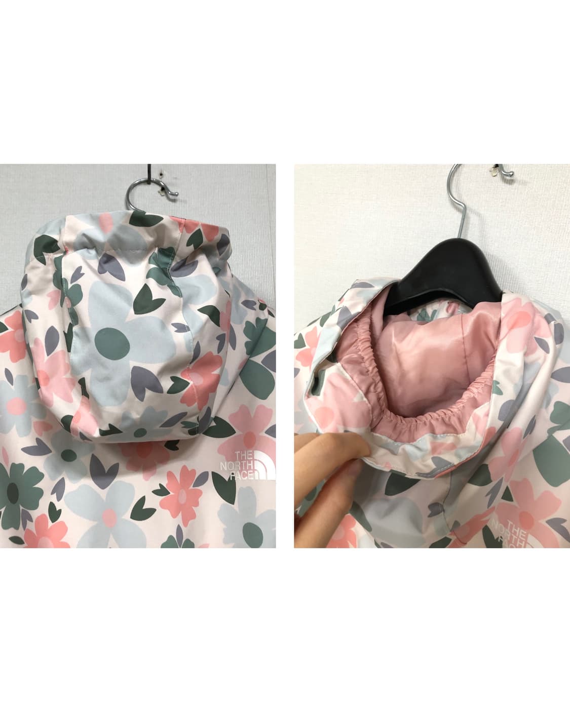 노스페이스 키즈 플라워 후드 바람막이 자켓 160 _ 연분홍 상품이미지7