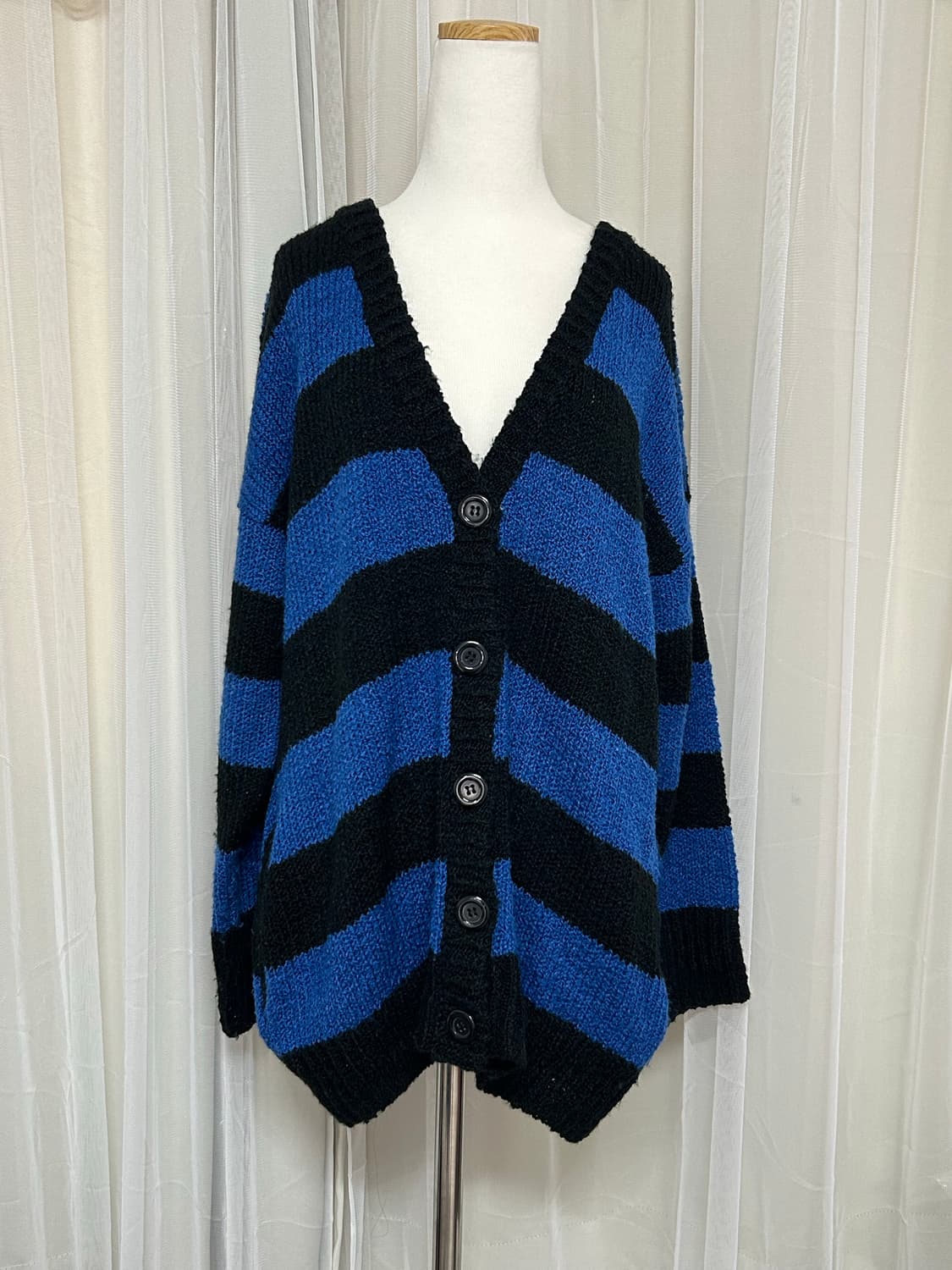 Colza 스트라이프 블루 펑크 가디건 상품이미지1