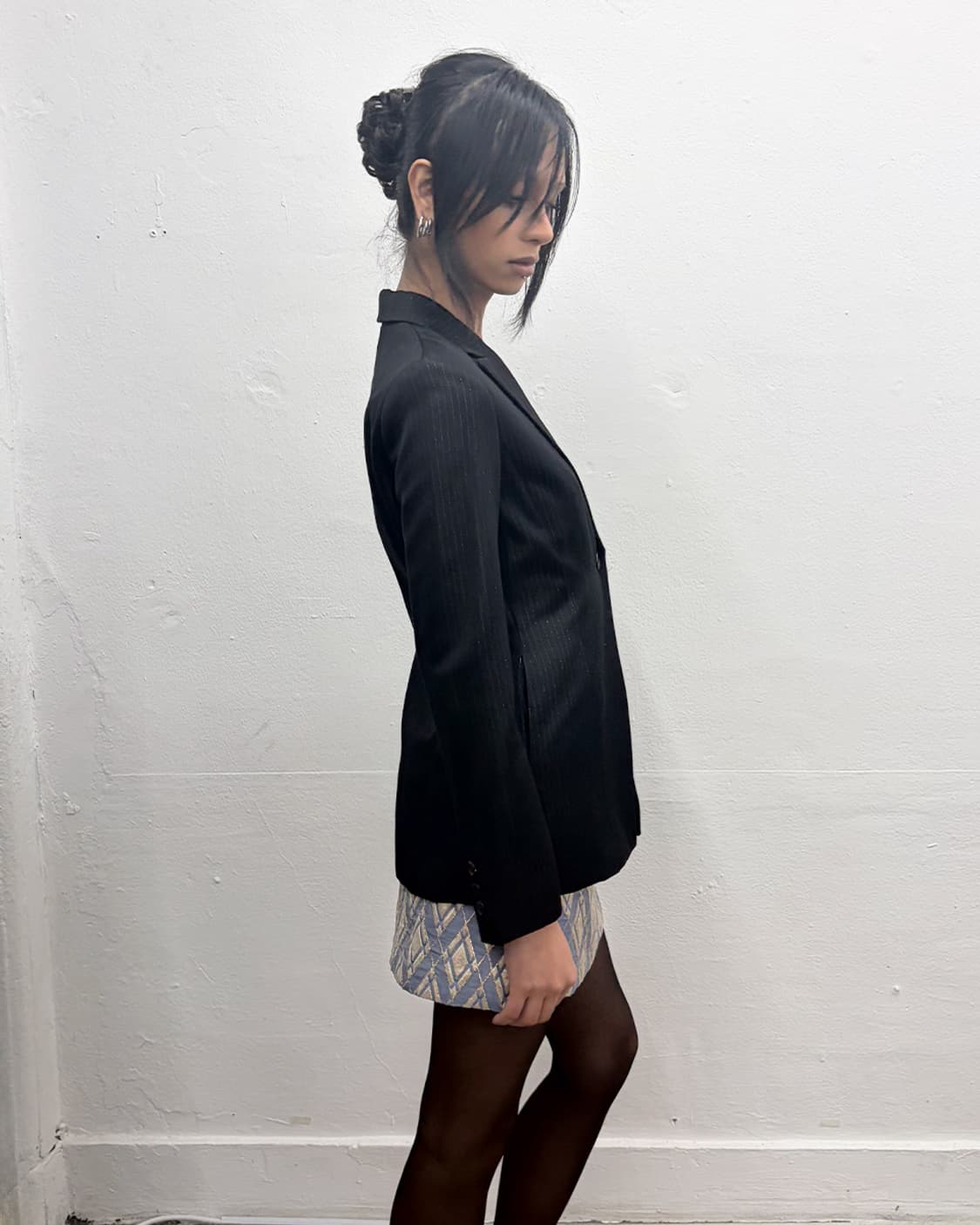 빈티지 글리터 스트라이프 블레이저 상품이미지3