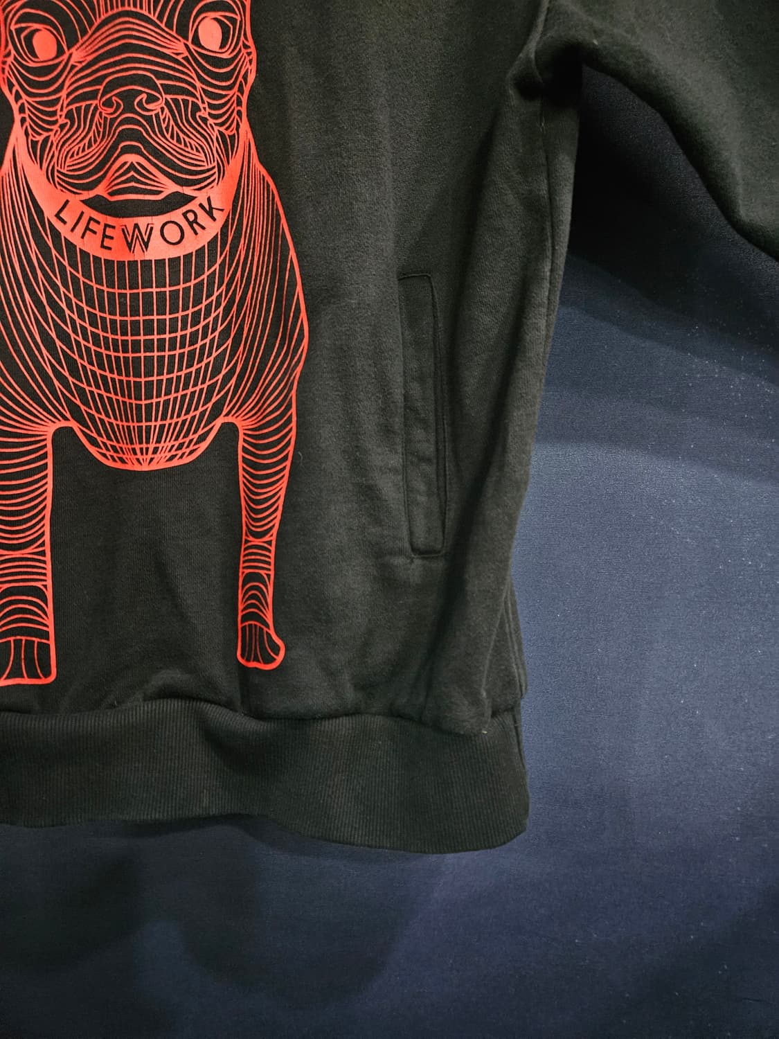 라이프워크 프린팅 블랙 남성 오버핏 95~100 포켓 후드티  상품이미지6