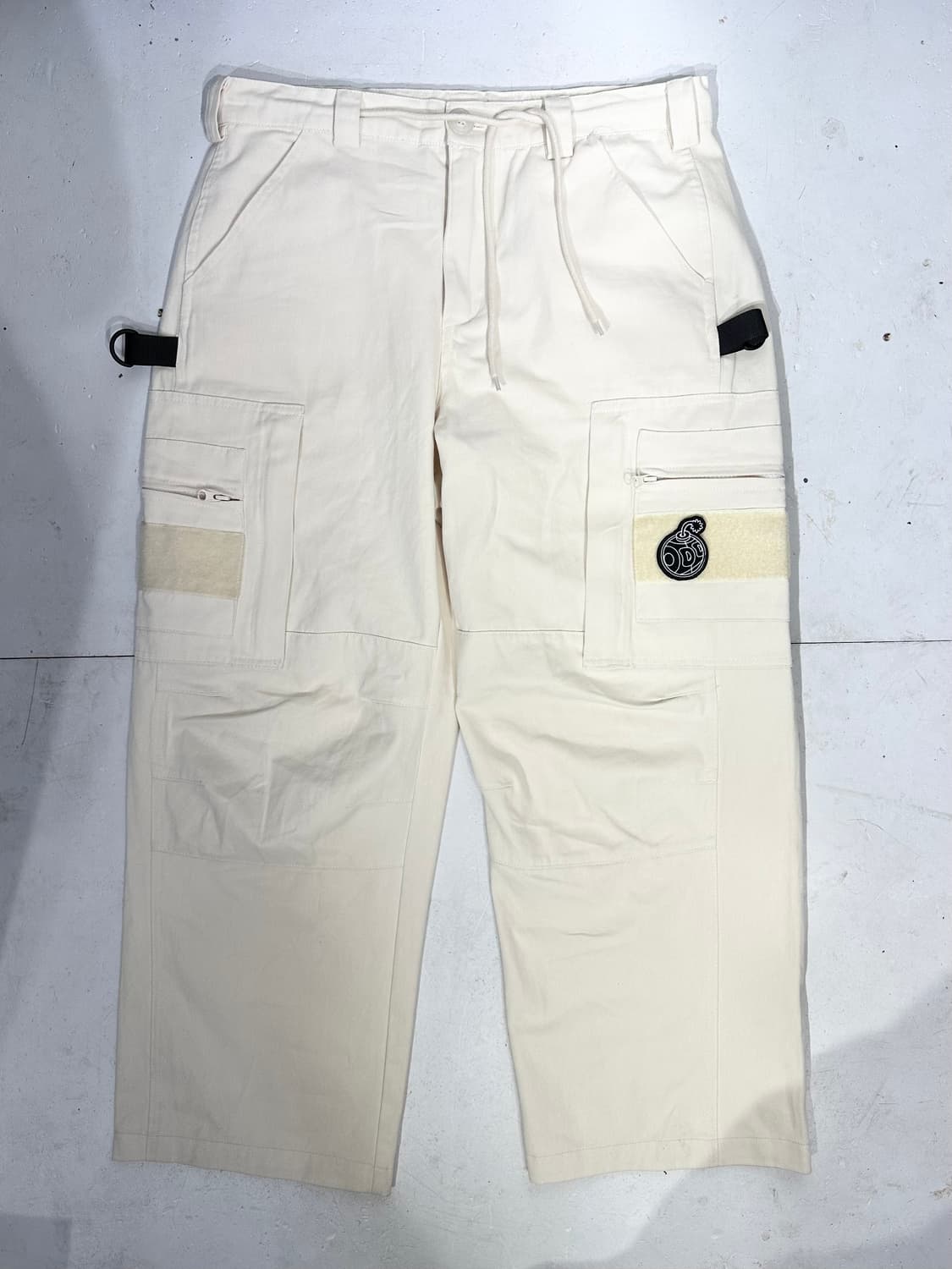 빈티지 오드볼스클럽 베이지 빅 포켓 카고 바지 와이드 힙합 팬츠  상품이미지4