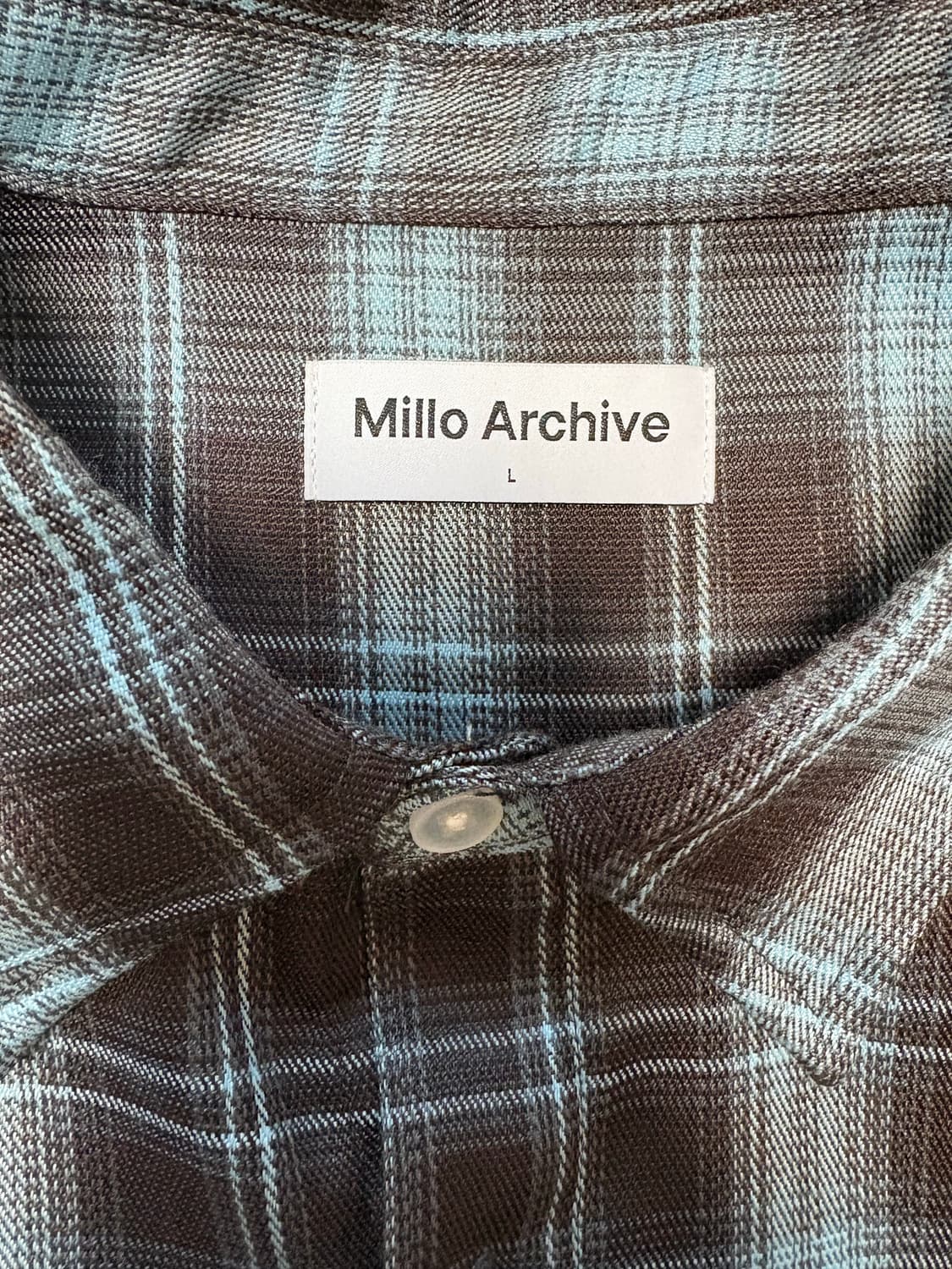 밀로아카이브 옴브레 체크 셔츠 [블루] L 상품이미지3