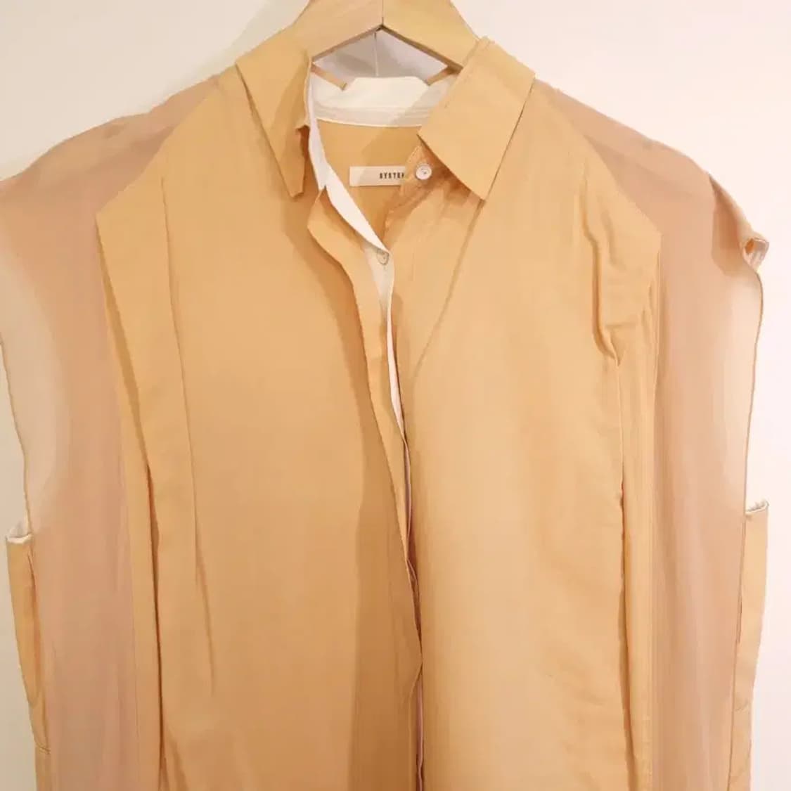 한섬 시스템 배색 롱 셔츠 원피스 66 오버핏 상품이미지5