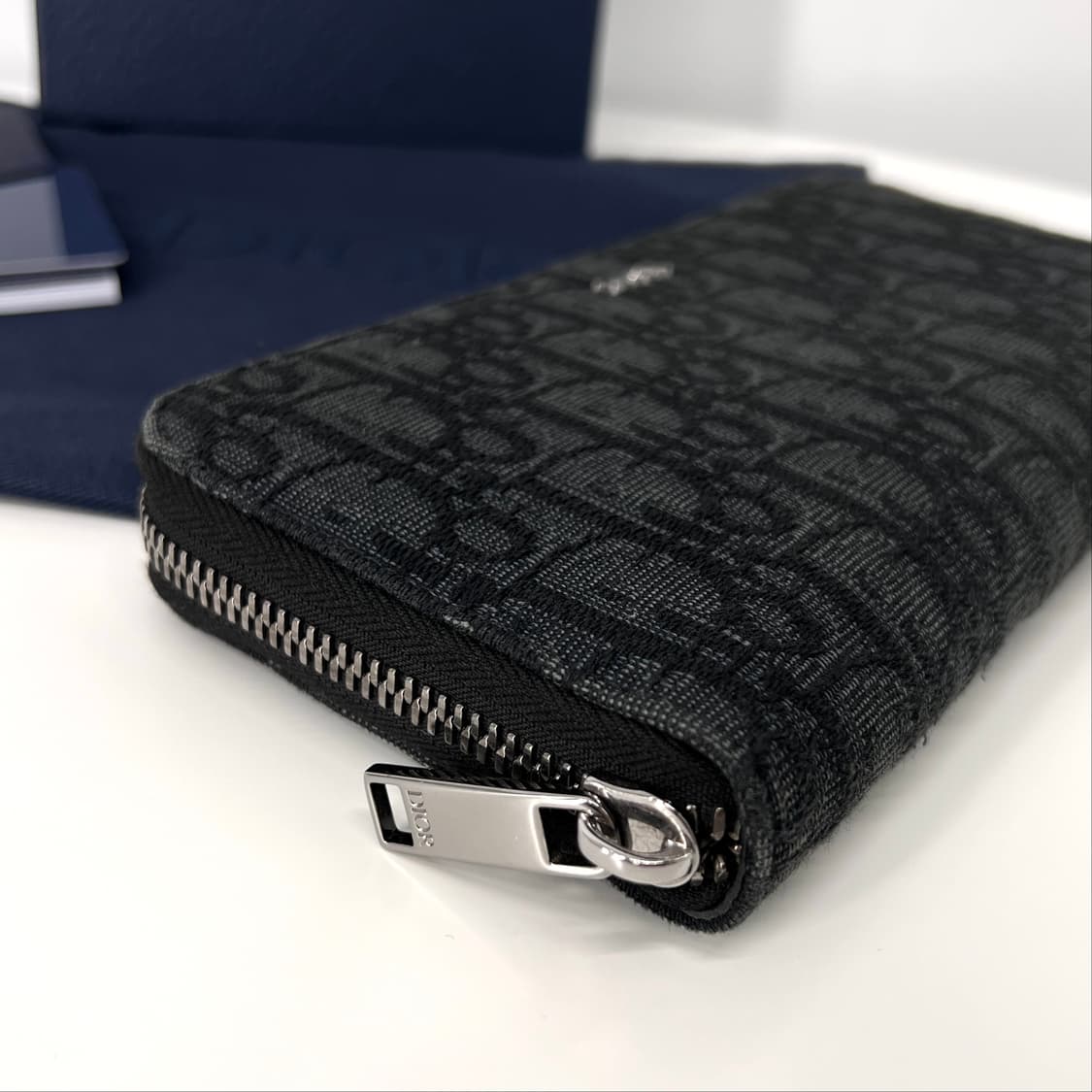 디올 오블리크 자카드 지퍼돌이 장지갑 블랙 상품이미지8