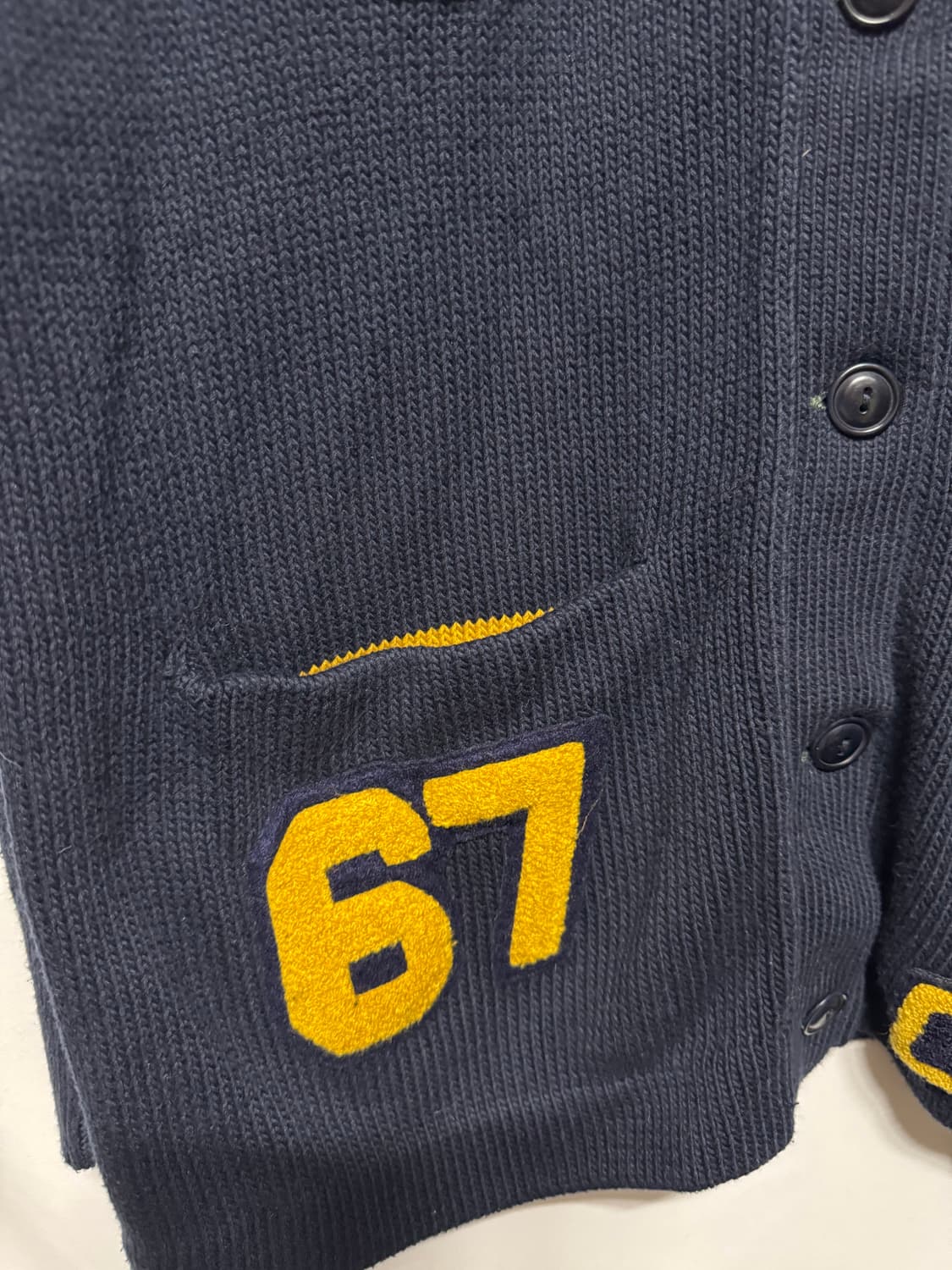 M 폴로 랄프로렌 컬리지 바시티 니트 가디건 상품이미지4