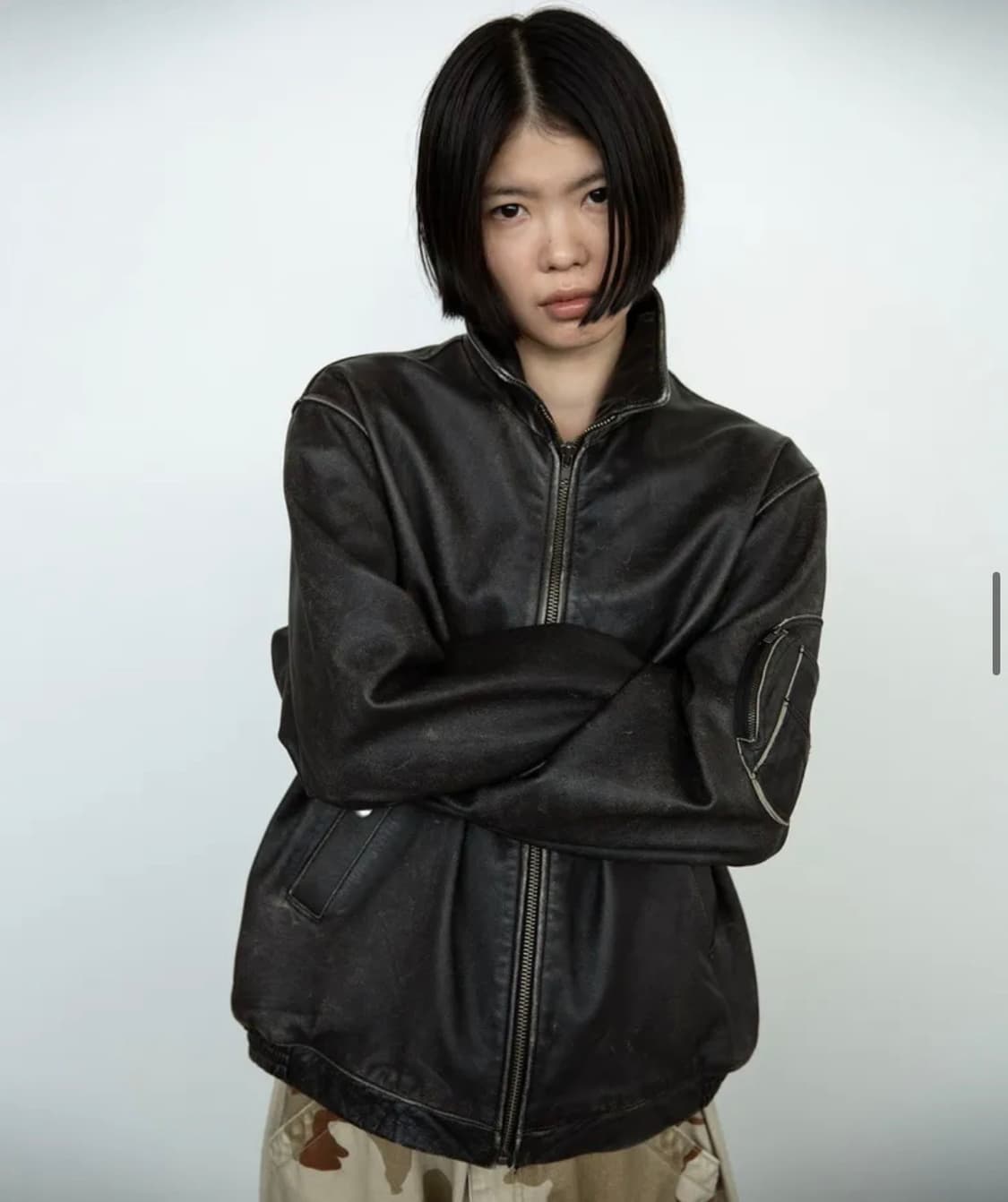 디스이즈네버댓 플라이트 레더 가죽자켓 L 상품이미지2