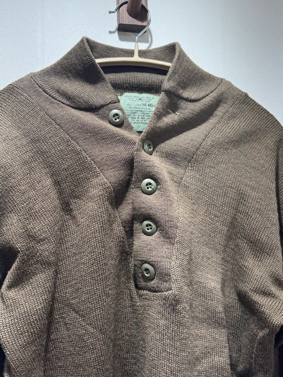 80s 미군 5버튼 울 니트 (XL) 상품이미지2