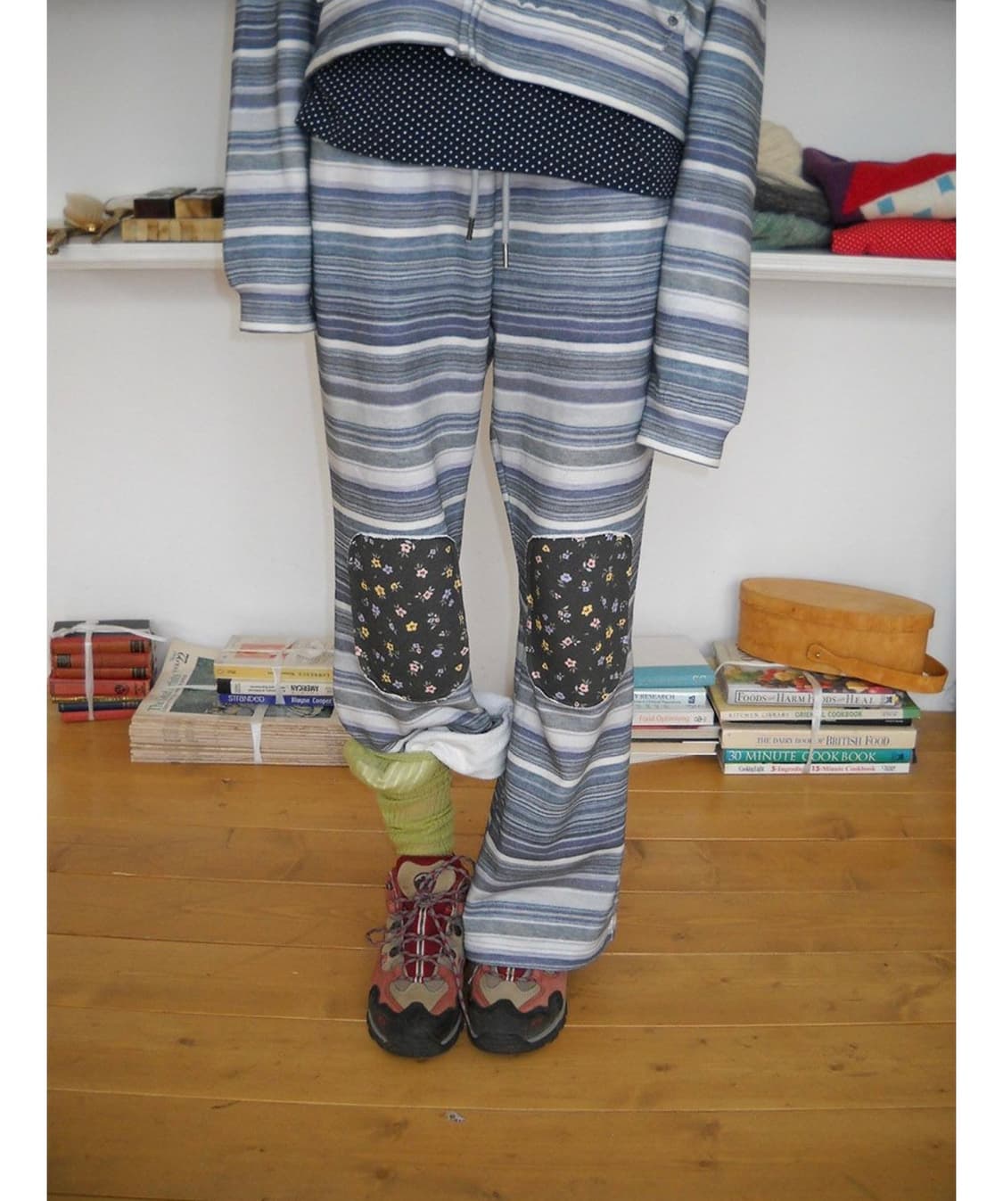 펀프롬펀 패치 스트라이프 밴딩 팬츠 상품이미지1