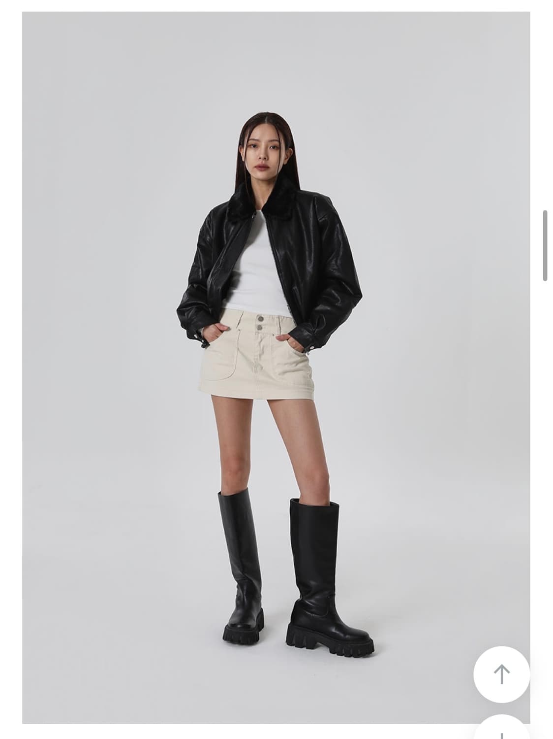 블랙업 레더 퍼 블루종 자켓 상품이미지2