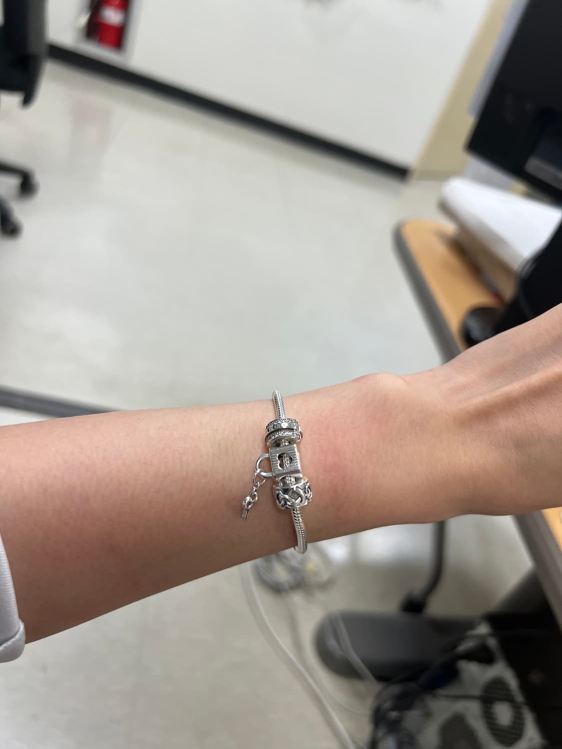 판도라 모먼트 하트 T-바 스네이크 체인 브레이슬릿 + 참 상품이미지1