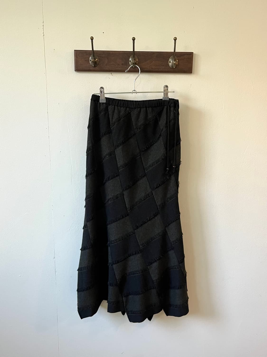 japan vtg 아가일 프릴 롱스커트 상품이미지2