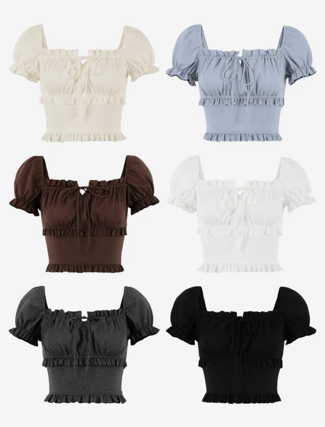 (새상품) 페일제이드 베이직 크롭 퍼프 블라우스 소라  상품이미지4