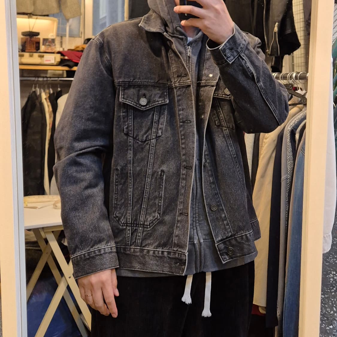XL(착샷잇음) 차콜 데님자켓 상품이미지3