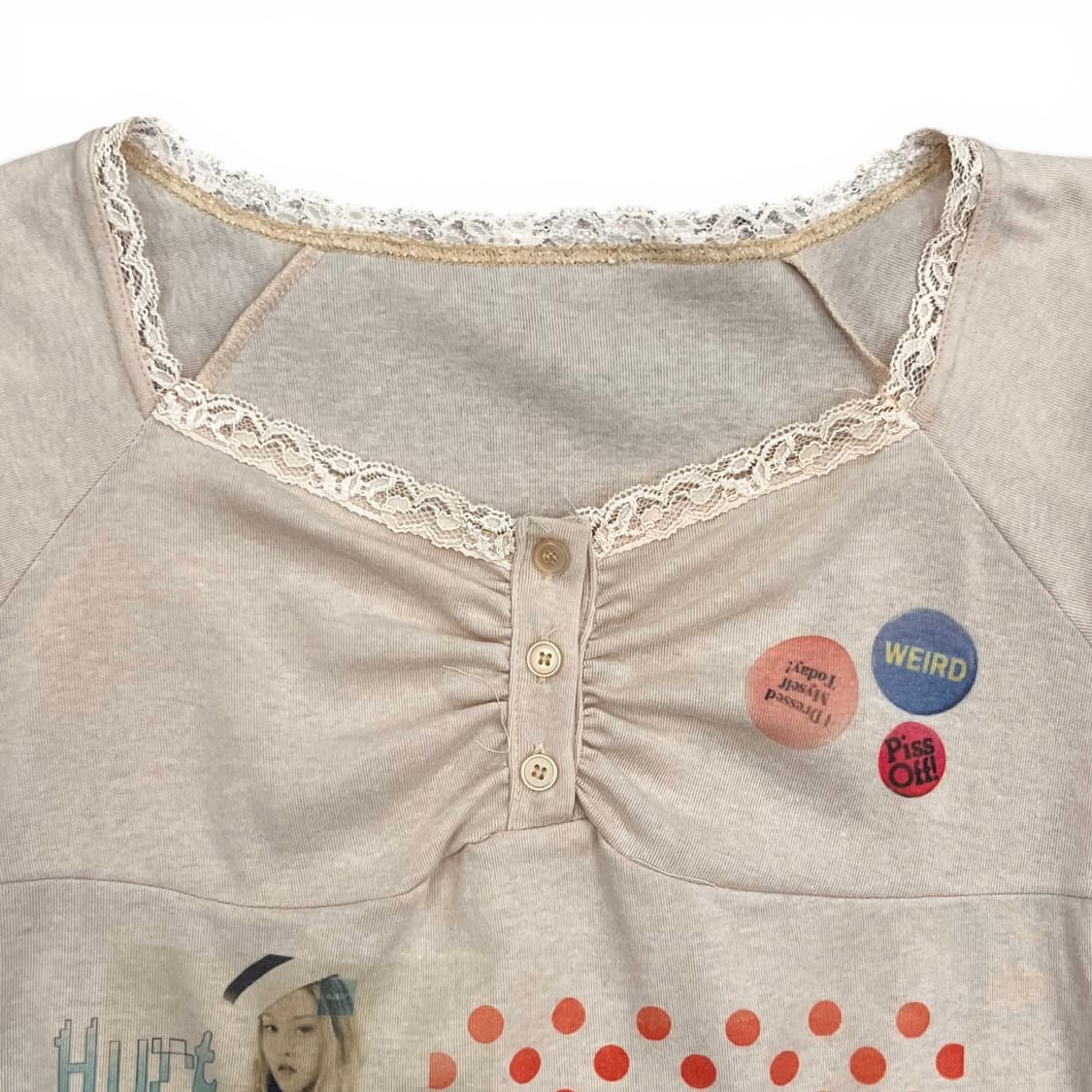 키치 아카이빙 프린팅 크롭 탑 상품이미지5