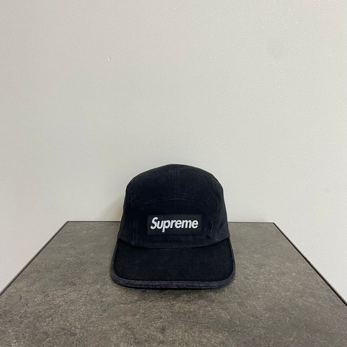 (OS) 슈프림 박스로고 캠프캡 모자 데님 블랙 상품이미지1