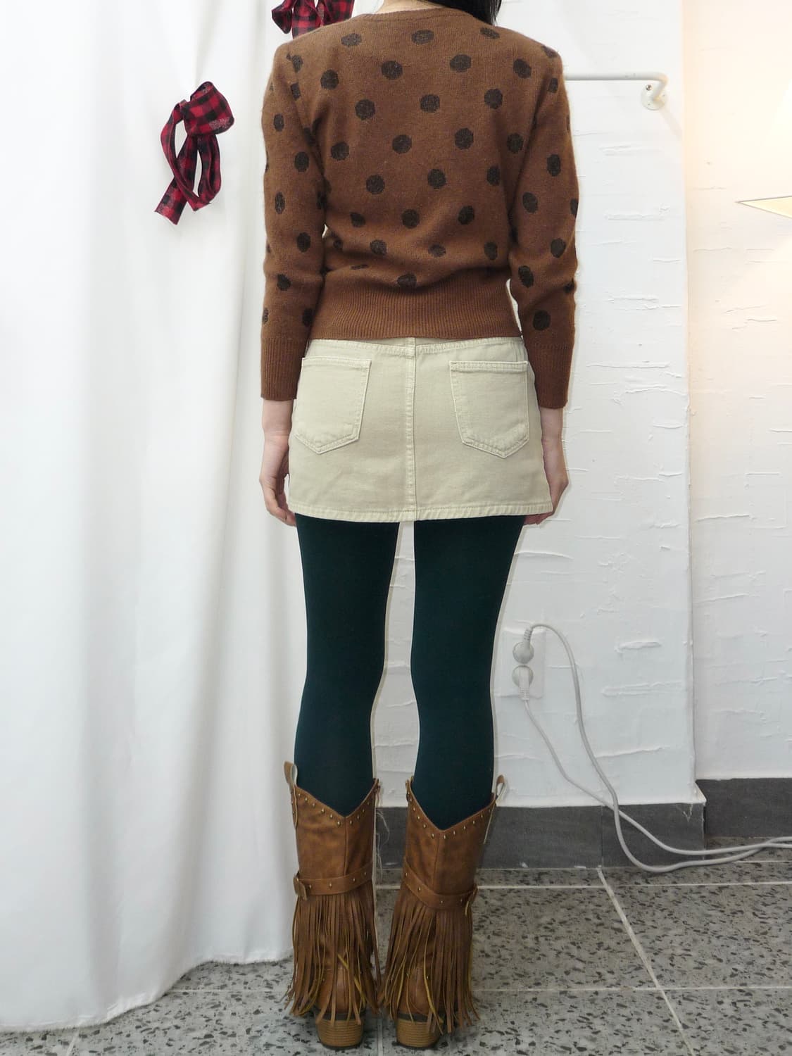Brown dot knit 상품이미지4