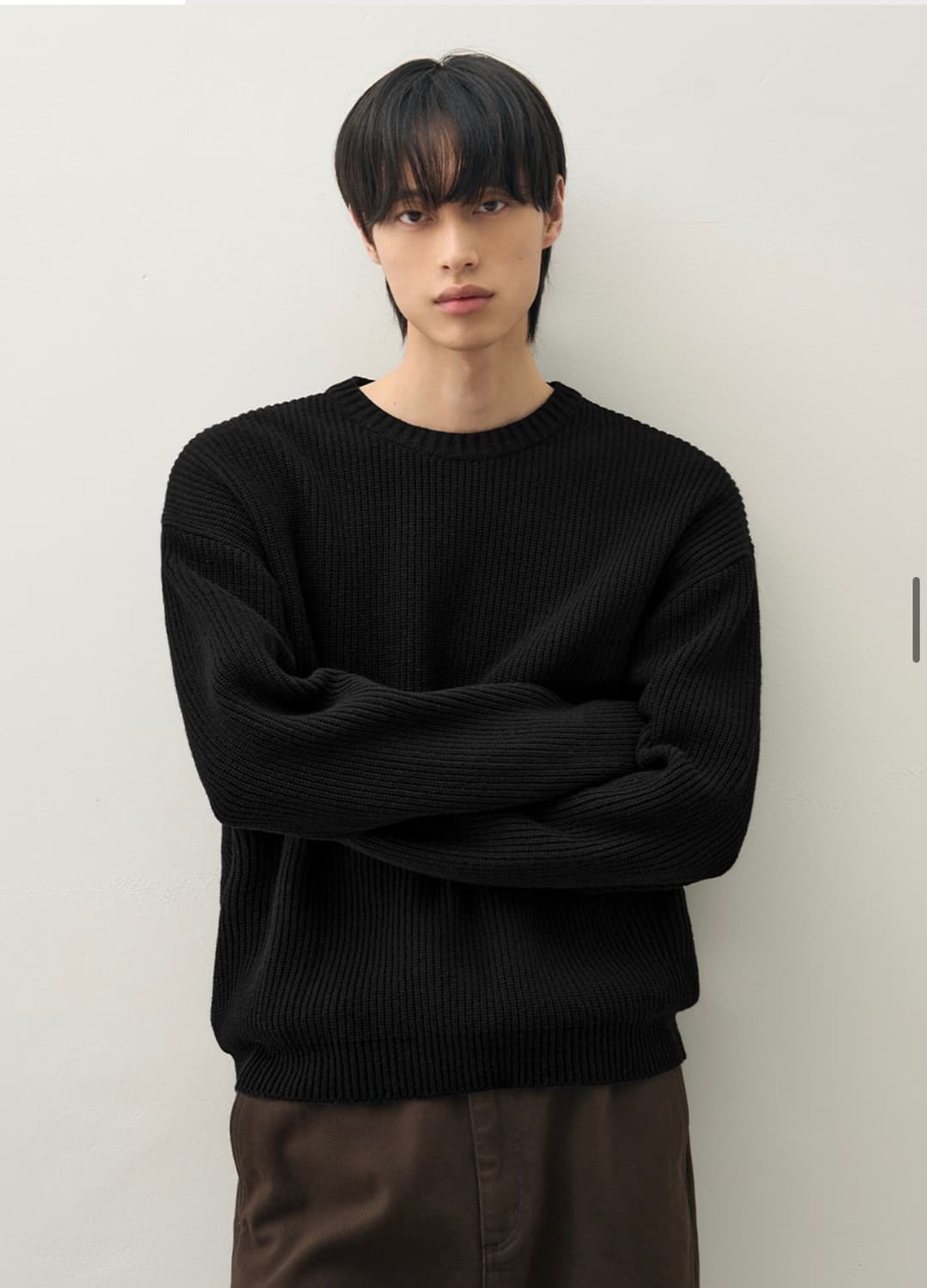 (XL) 드로우핏 램스 울 하찌 라운드 니트 BLACK 판매 상품이미지1