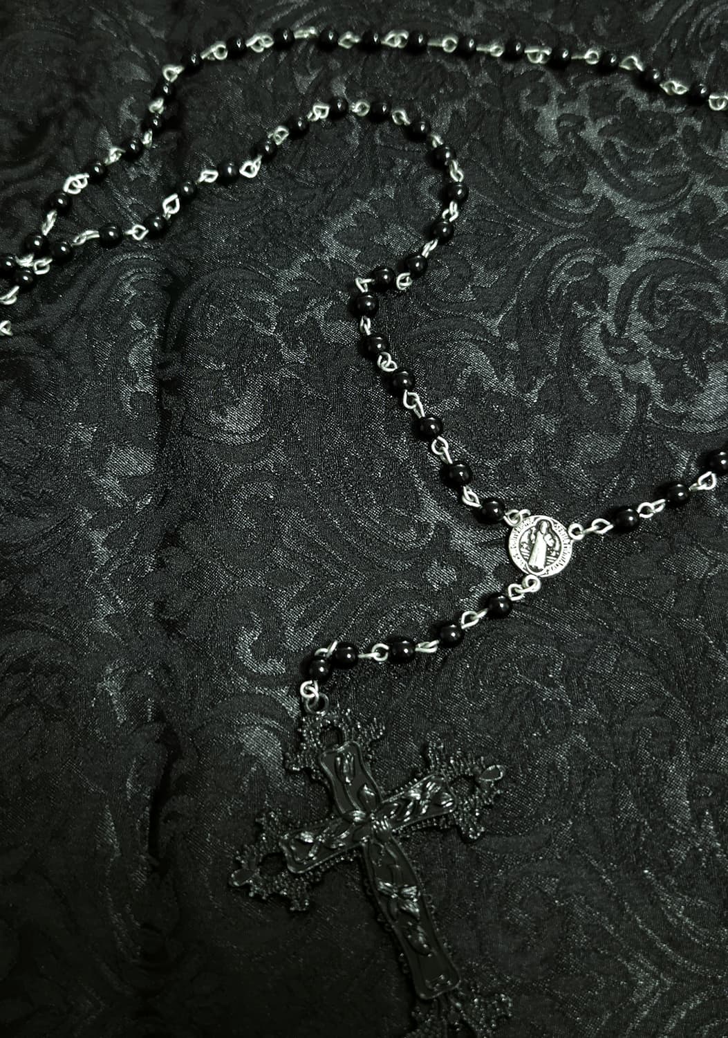 빈티지 고딕펑크 고스 커스텀 로자리오 목걸이 상품이미지1