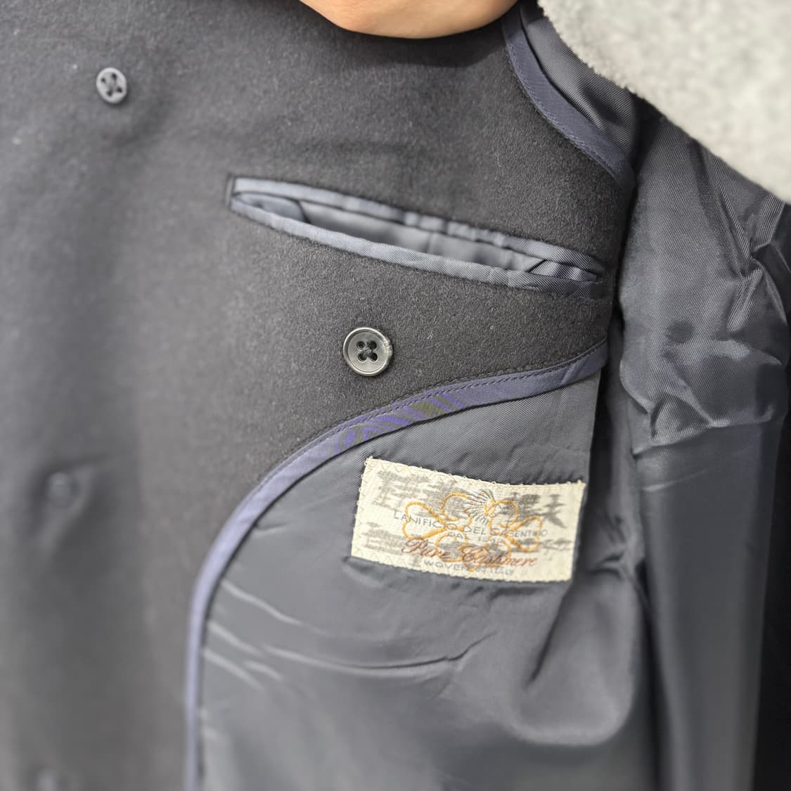 빈티지 캐시미어 100% 블랙 롱 코트 남/M 상품이미지6