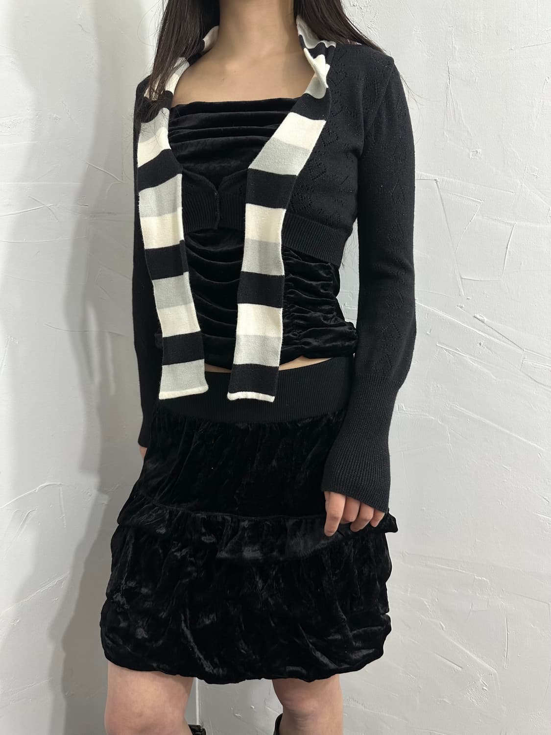 velvet shirring skirt 상품이미지3