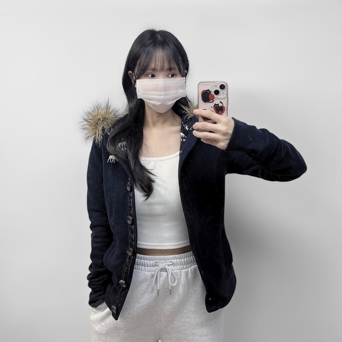 아베크롬비 울프죠 후드퍼 집업 네이비 상품이미지1