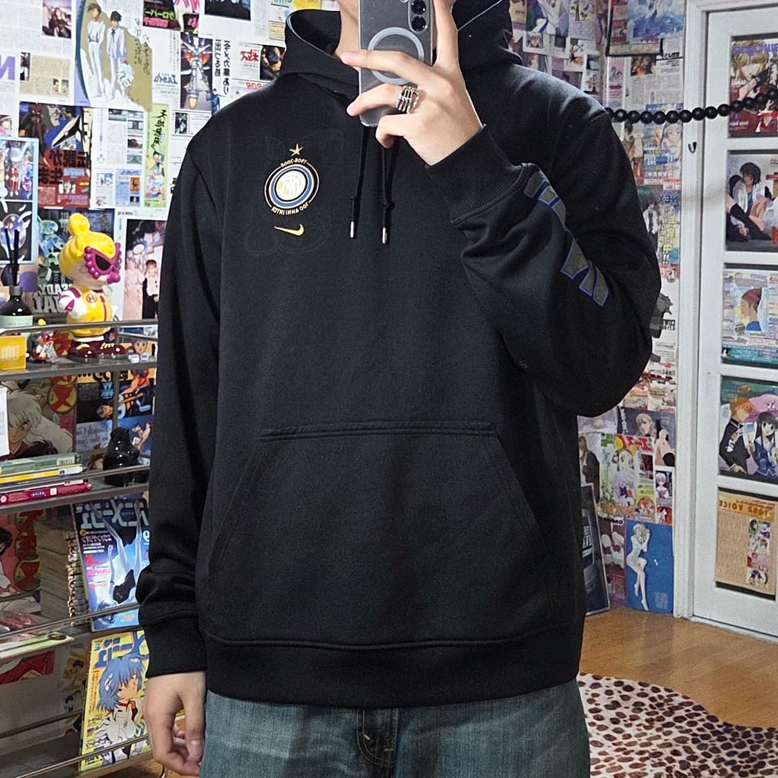 나이키 00s 인터밀란 로고 블랙 폴리 후드티 상품이미지1