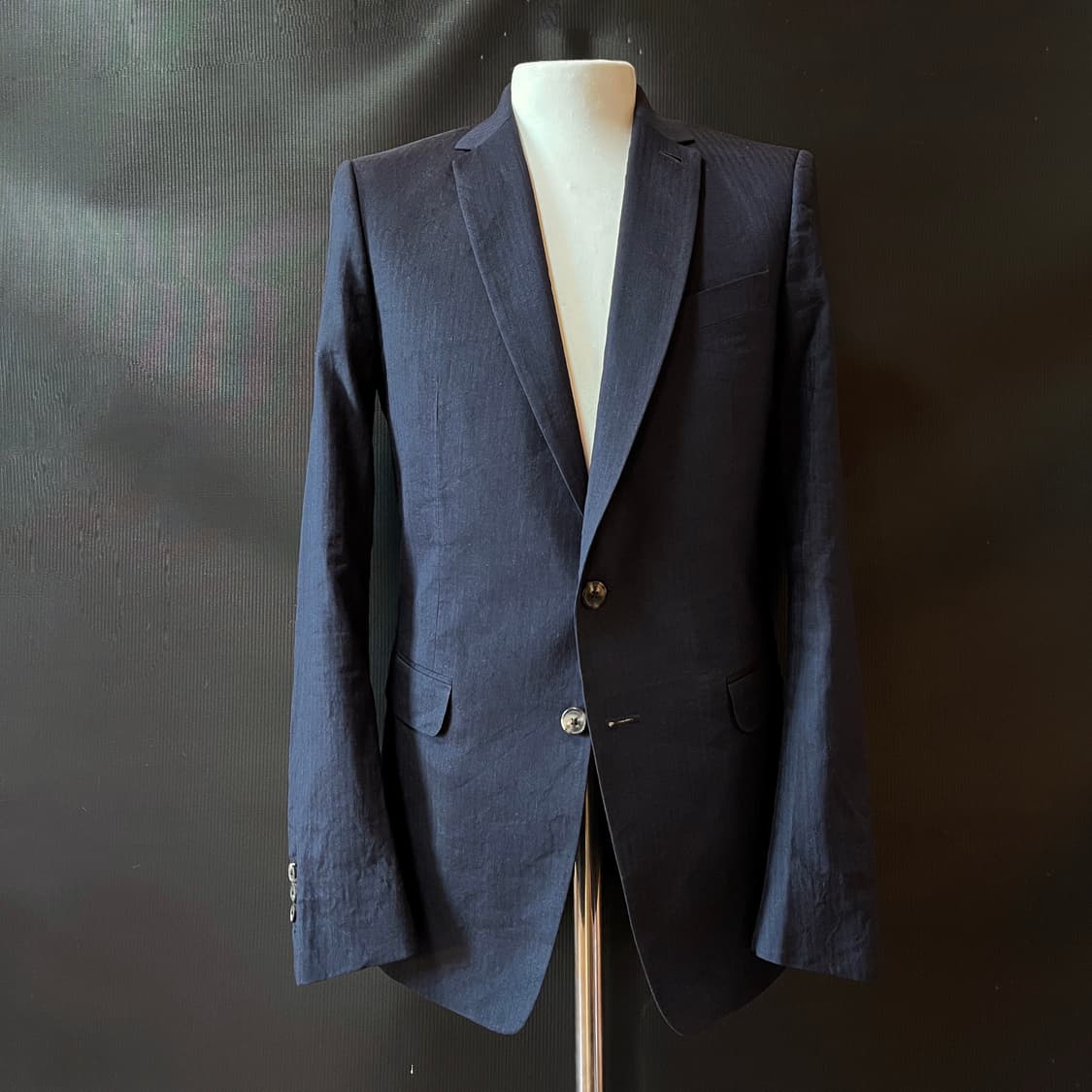 Dries Van Noten 린넨 코튼 셋업 테일러드 네이비 상품이미지2