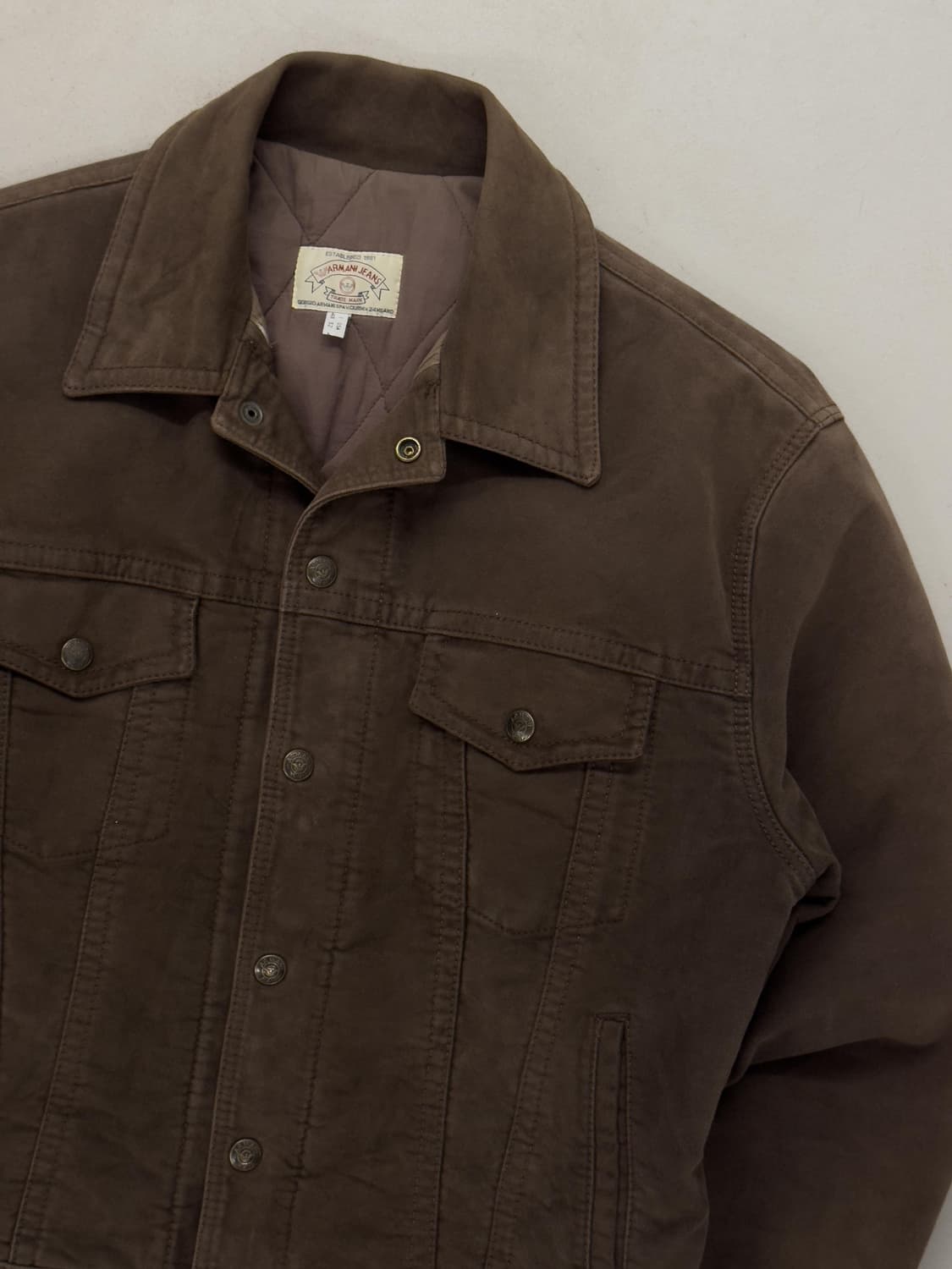 90s 아르마니 몰스킨 퀼팅 트러커 자켓 상품이미지3