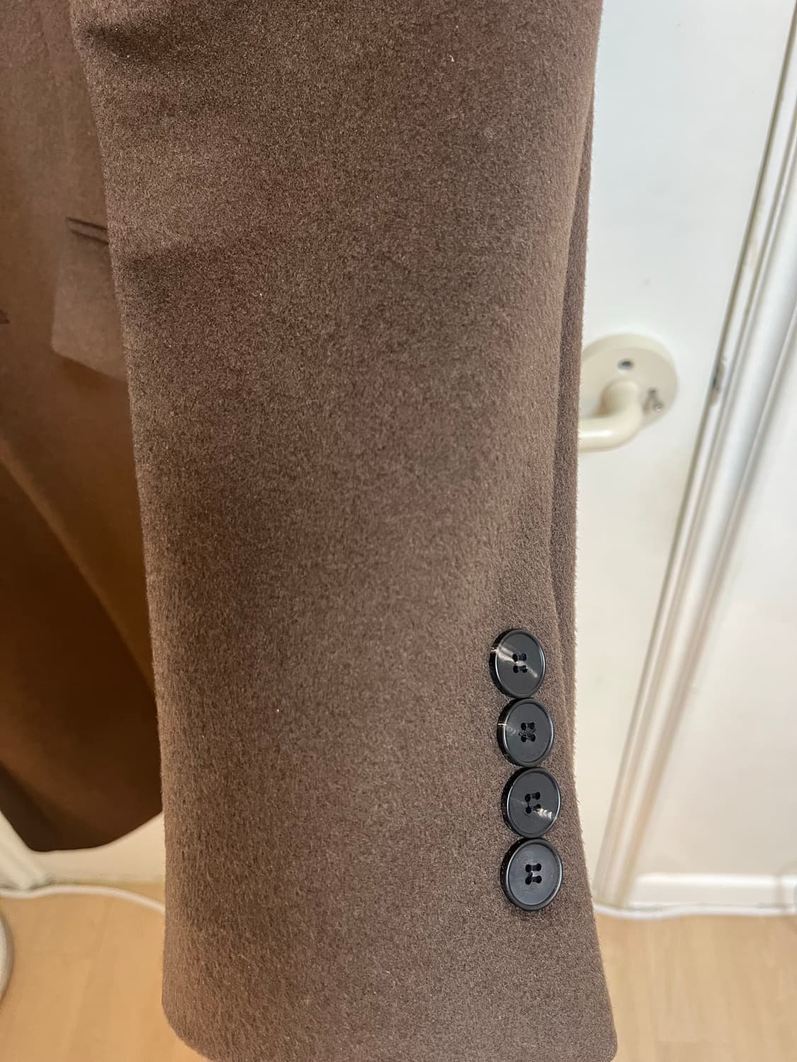 마마가리 컬렉션무드 캐시미어 30% 싱글 코트 브라운 46 사이즈 상품이미지4