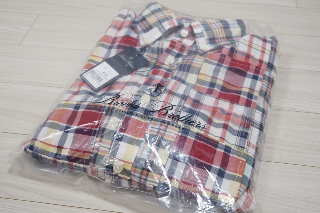 (M size)브룩스브라더스 마드라스 패치워크 레귤러핏 셔츠 레드 상품이미지6