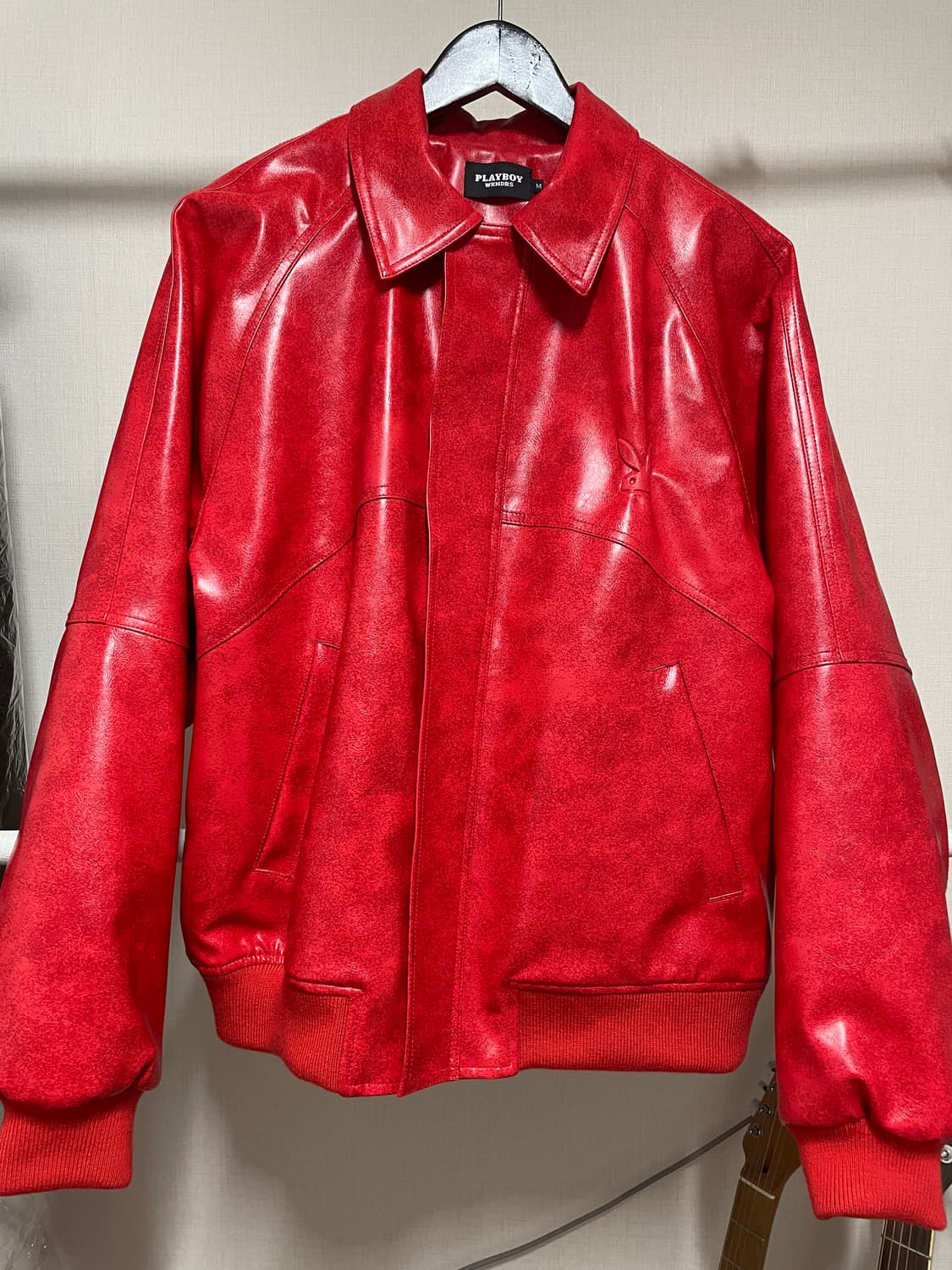 플레이보이 위캔더스 레드 가죽 자켓 상품이미지3