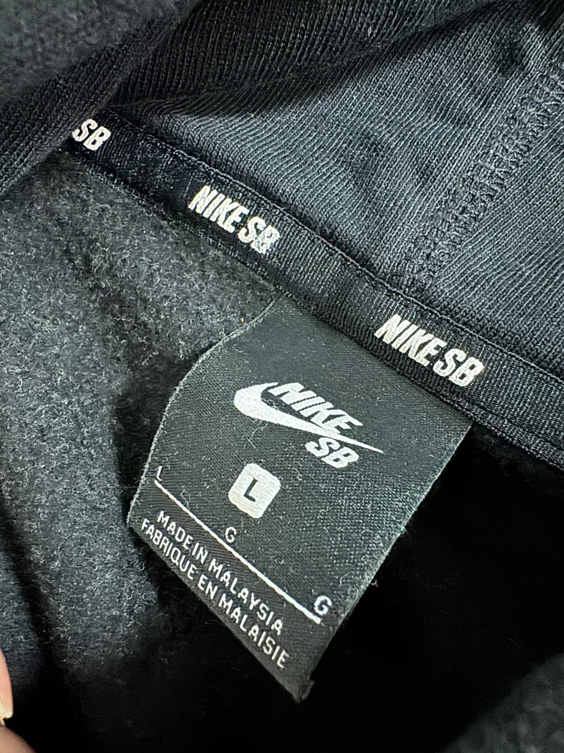 나이키 SB 나염 로고 오버핏 기모 후드티 L ~ XL 블랙 상품이미지3