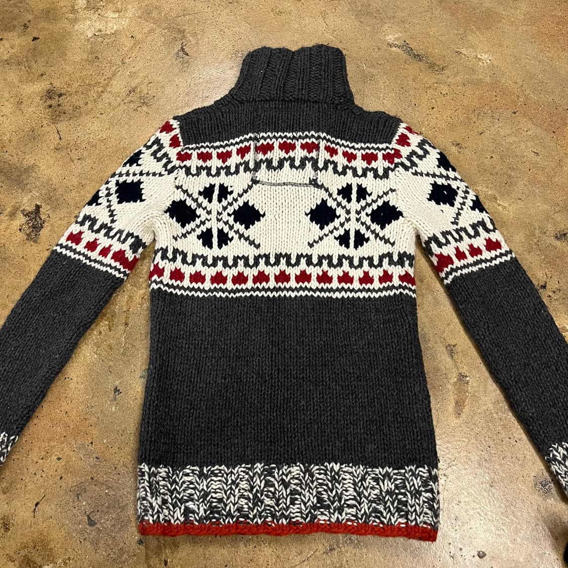 [정품/M] 슈퍼드라이 패턴 니트 풀오버 스웨터 그레이 b8 상품이미지4