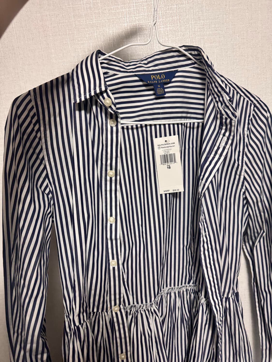 폴로 스트라이프 여성 셔츠 원핏 상품이미지2