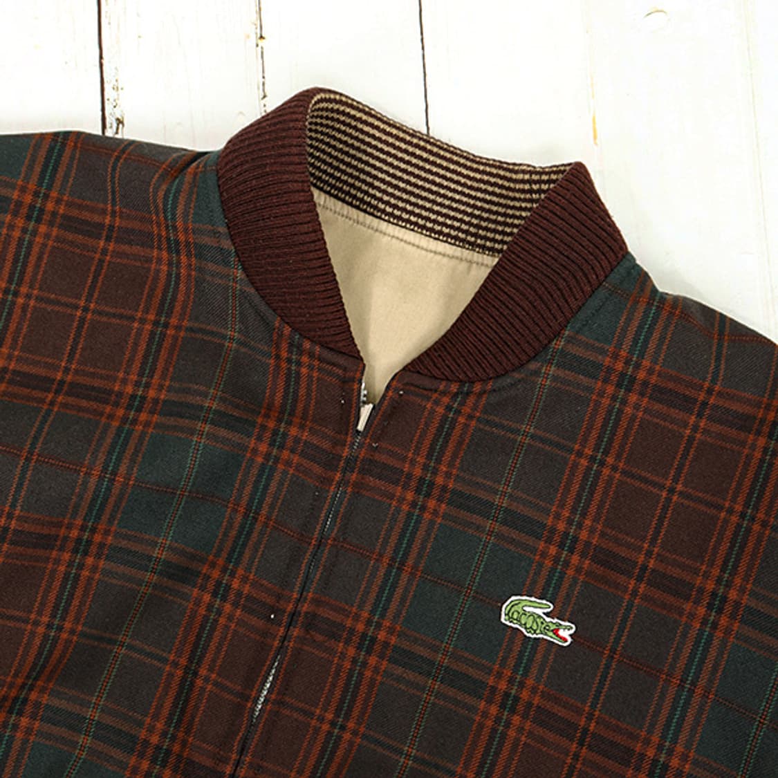 라코스테 90s 타탄 리버시블 봄버 자켓 (M) 상품이미지1