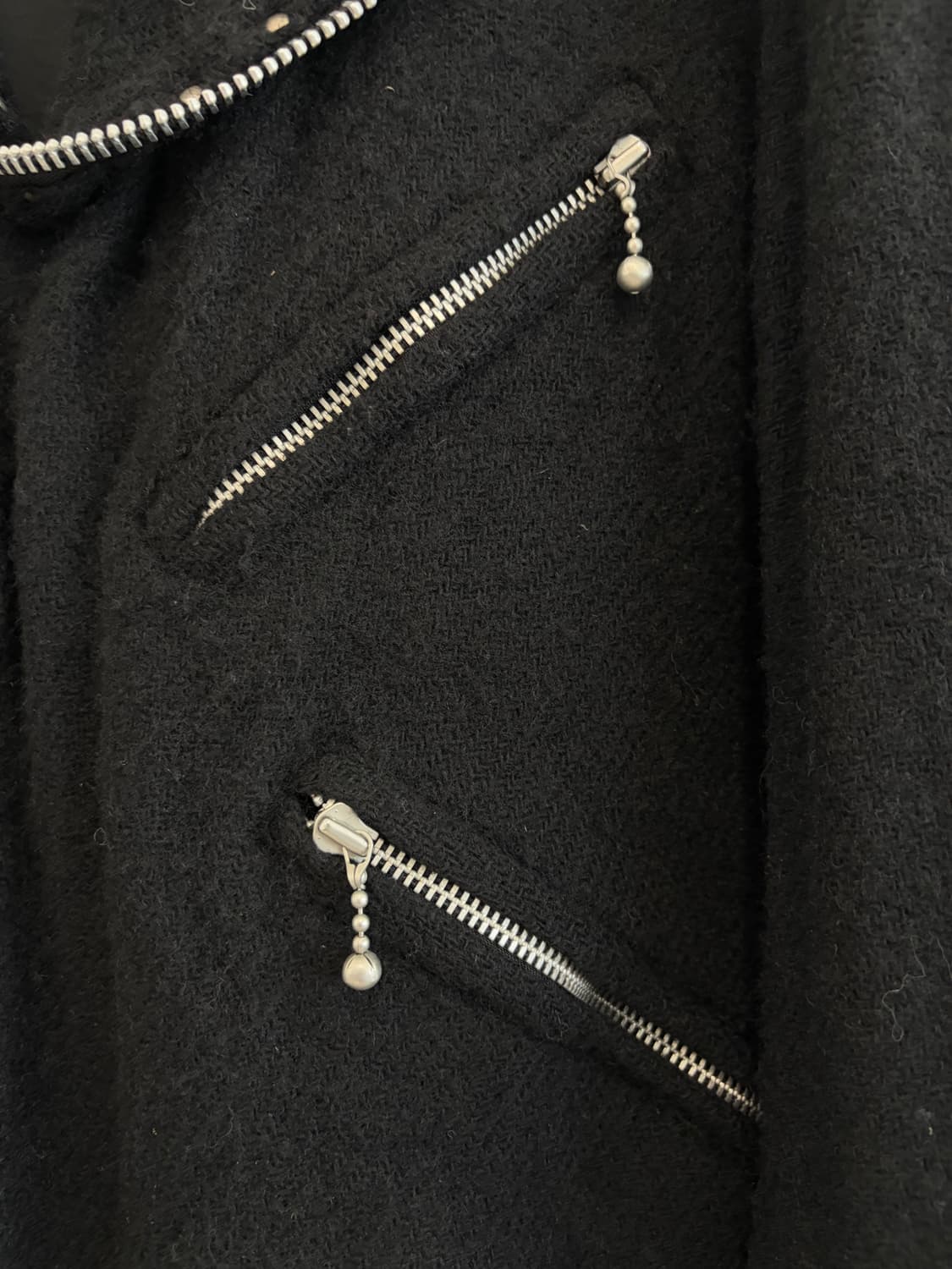 준야와타나베 07aw 스터드 축융 울 라이더 자켓 상품이미지6