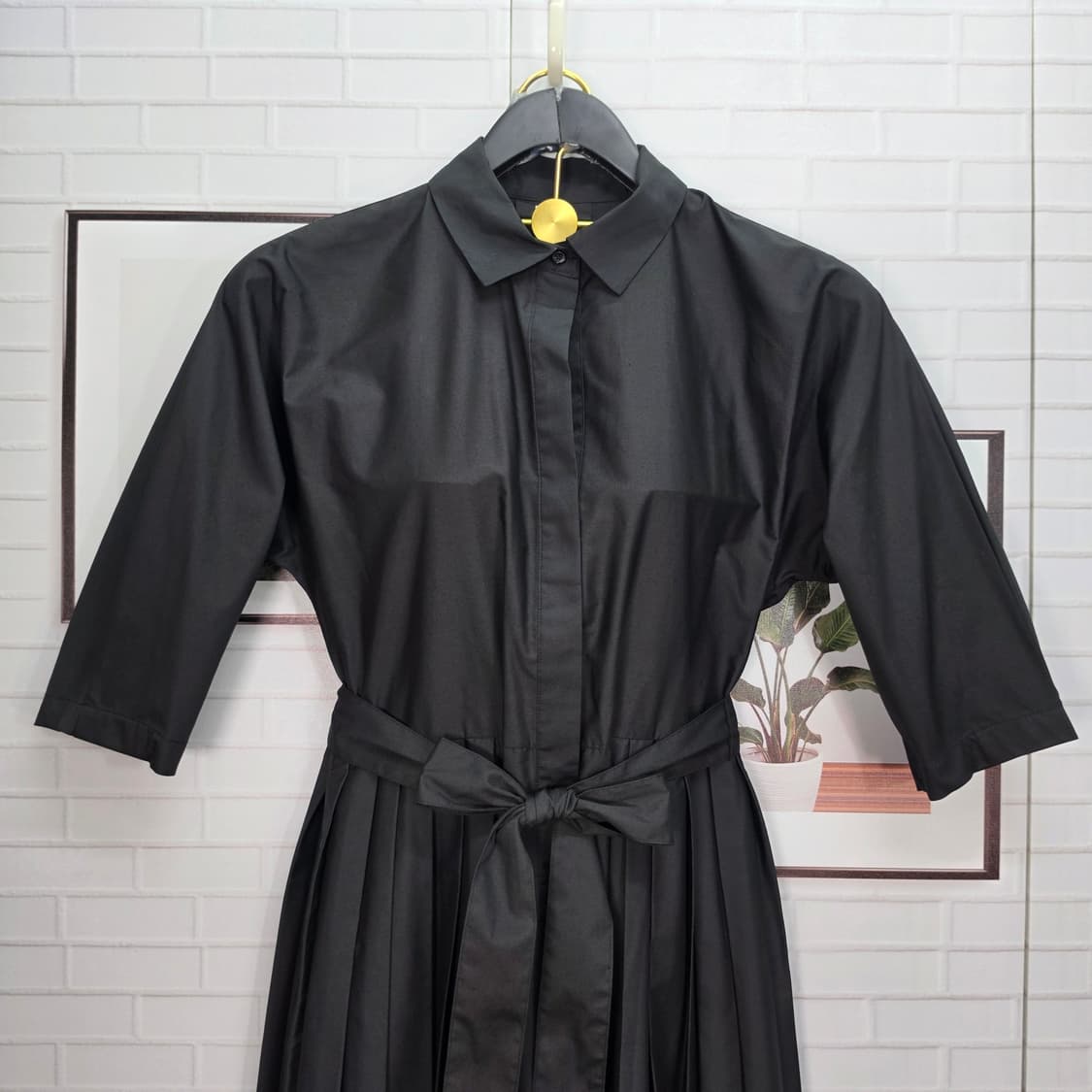 DKNY 플리츠 벨트 반팔 셔츠 롱원피스 드레스 S사이즈 새상품 상품이미지2