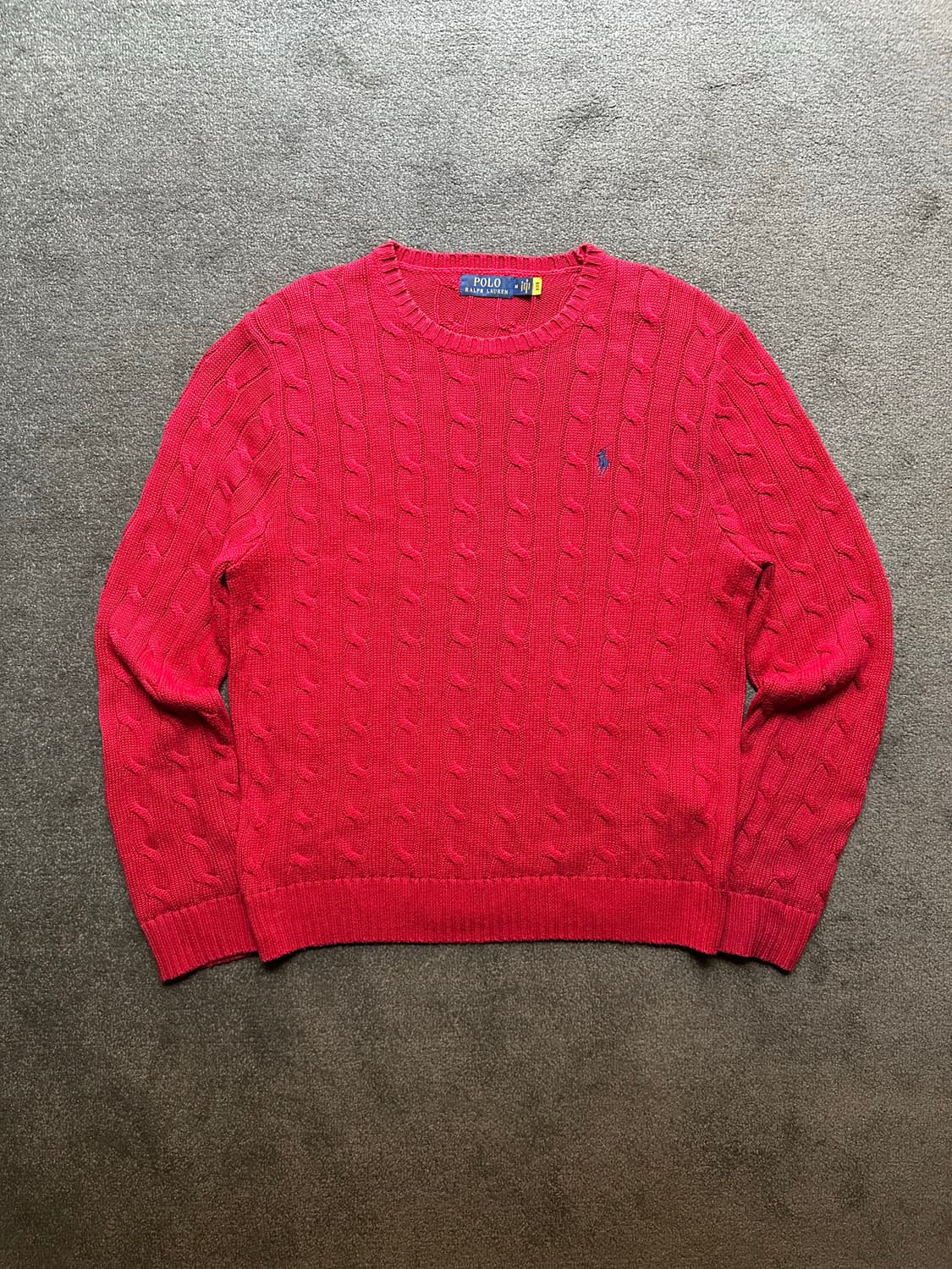 폴로 랄프로렌 케이블 니트 레드 M 상품이미지1