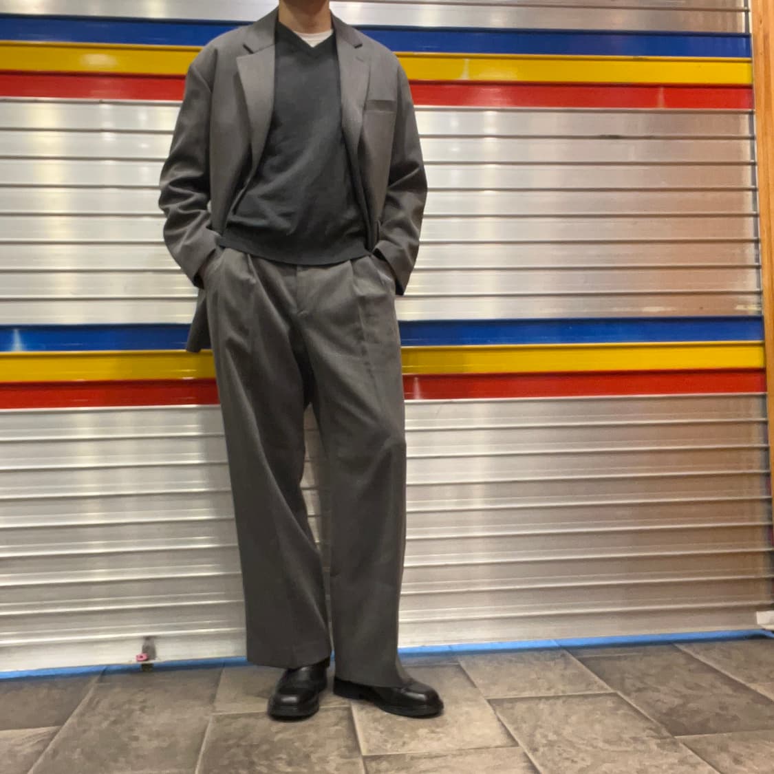 [택포](상의105,하의32) 호웰 오버핏 울 수트 챠콜 상품이미지2