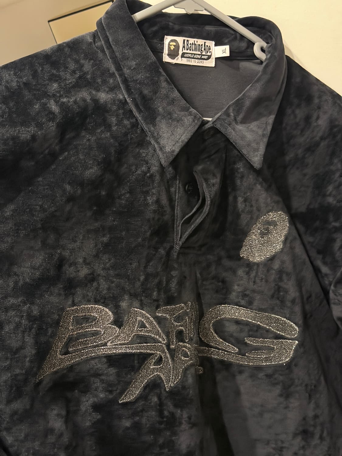 Bape 벨벳 카라 롱 슬리브 XL 상품이미지2