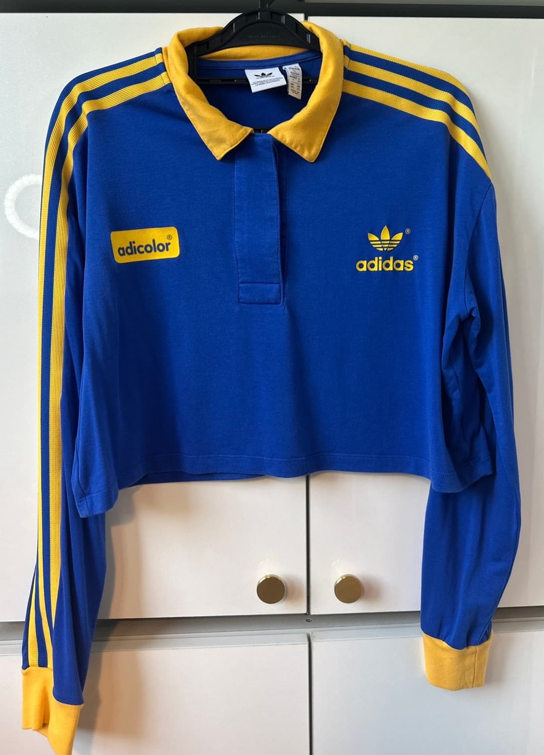 아디다스 아디컬러 긴팔 크롭티 블루/옐로우 상품이미지1