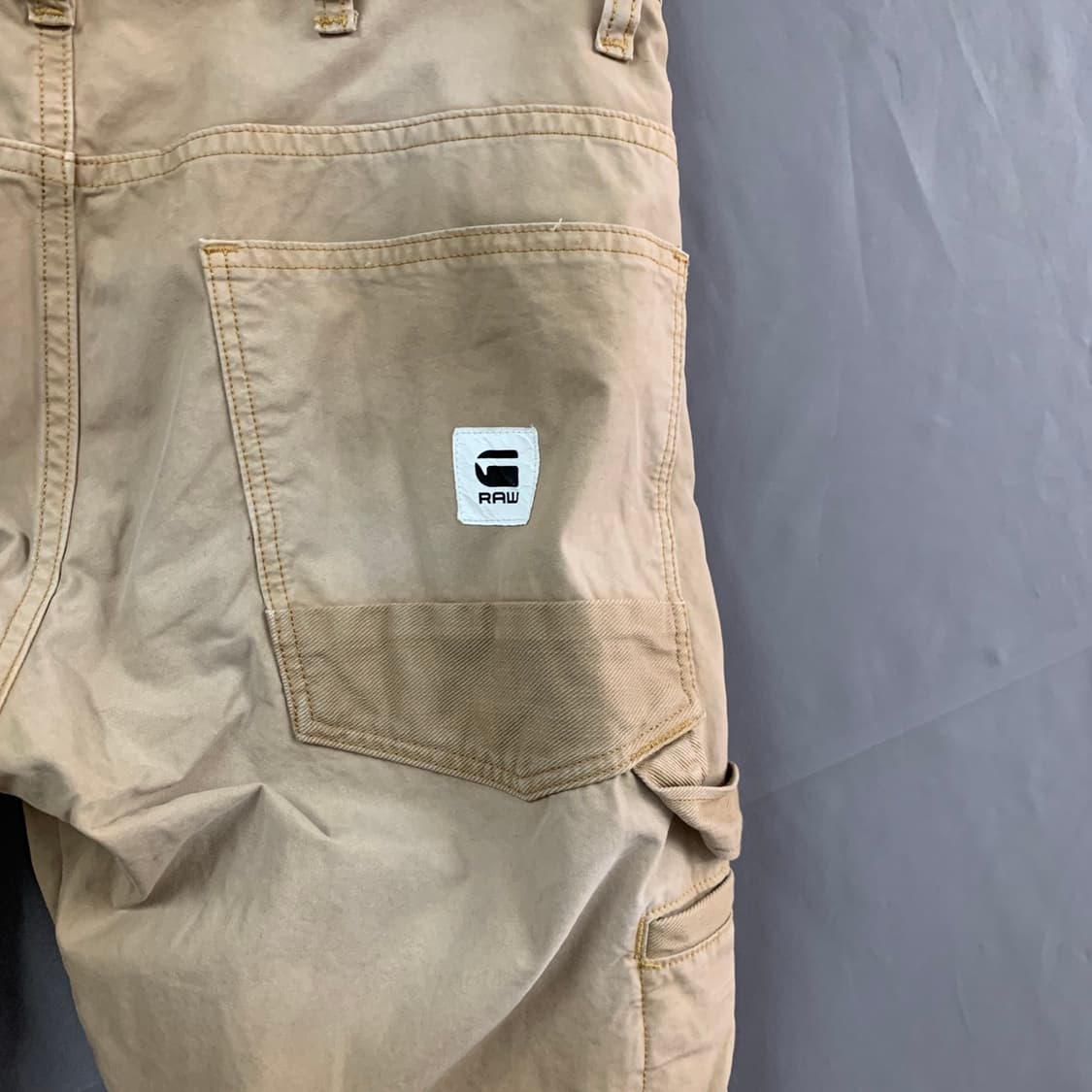 32인치 지스타로우 빈티지 워싱 더블니 카펜터 워크 팬츠 상품이미지4