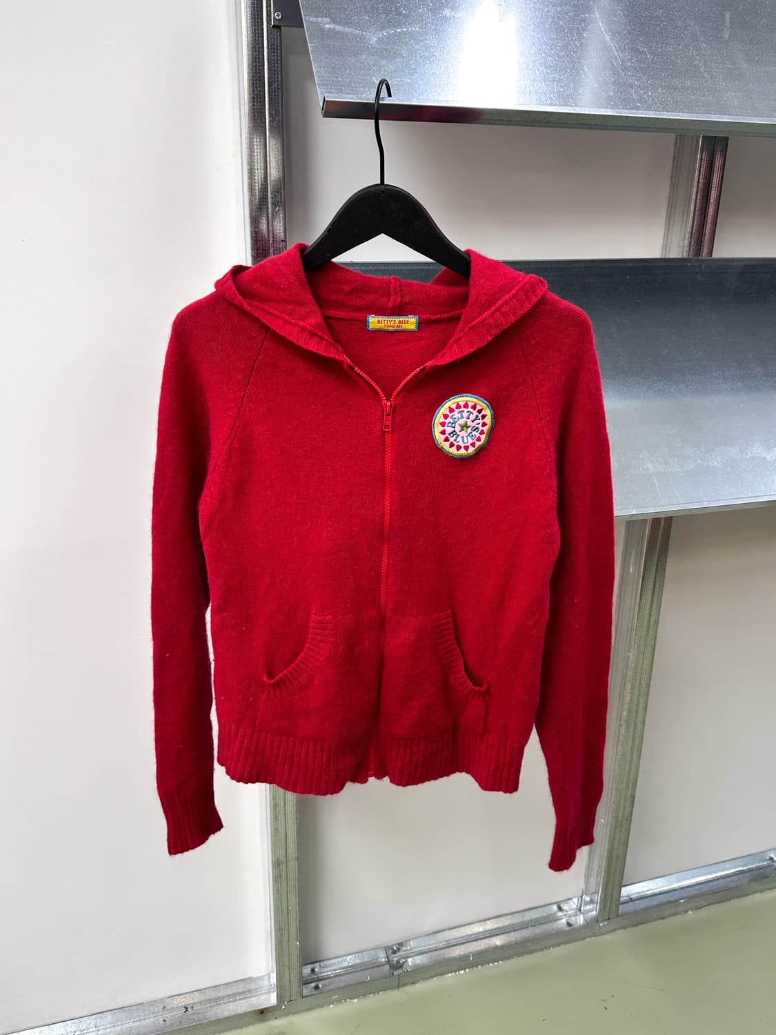 betty blue red angora hd knit zip up 상품이미지1