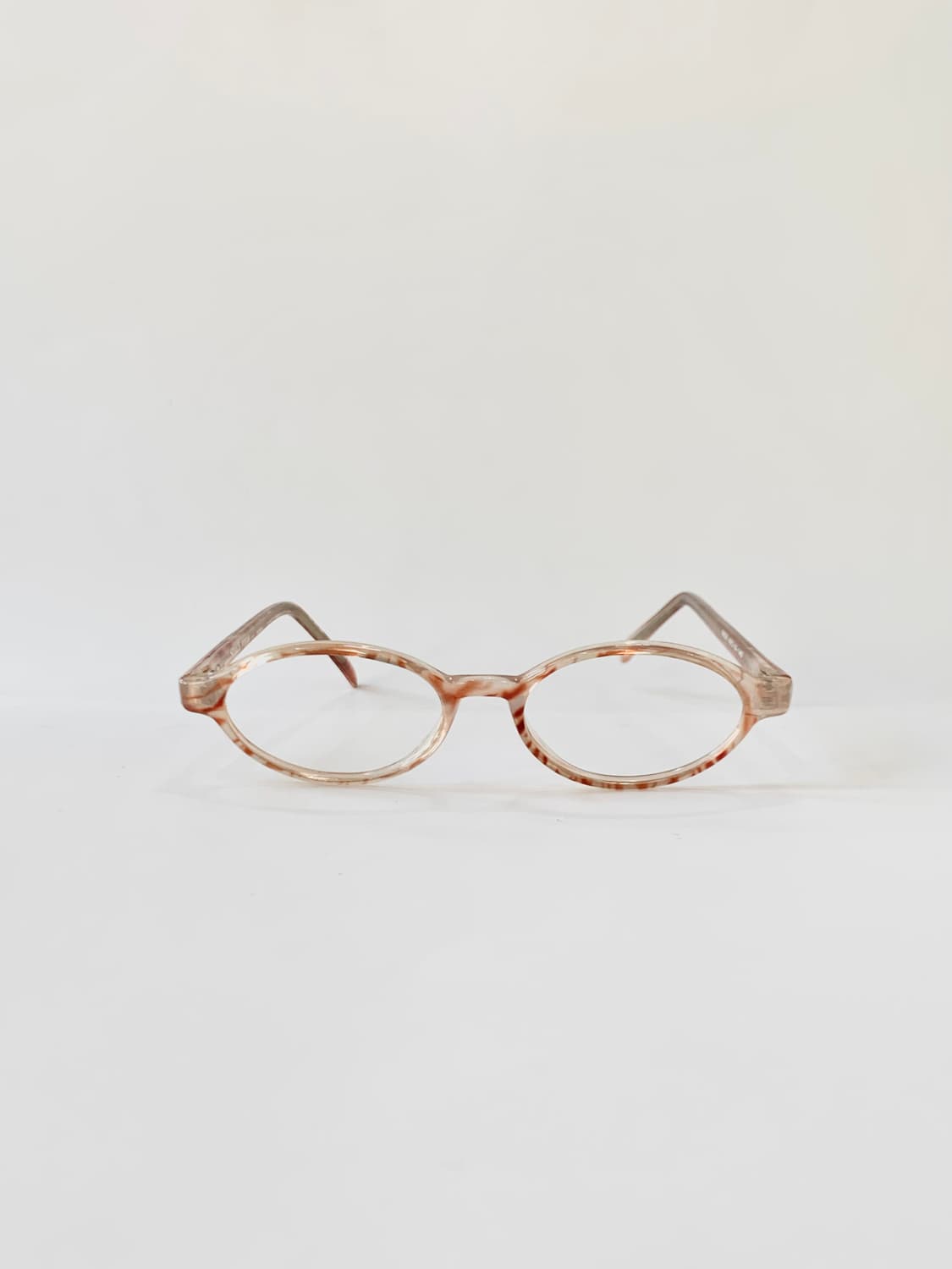 [픽키-629] 베이지 마블 오벌 뿔테 호피 안경 상품이미지1