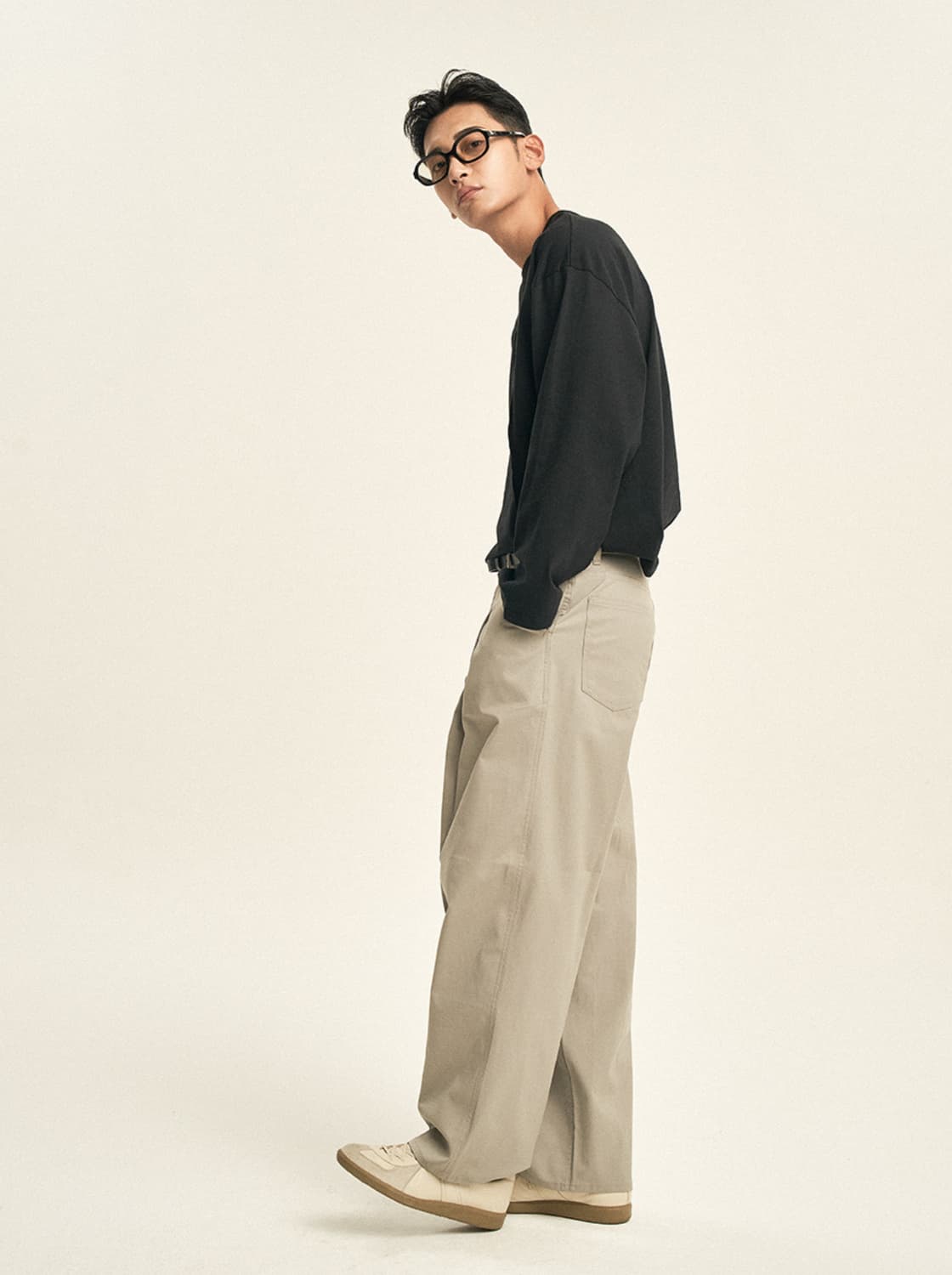 [M] 제로 러스터 원턱 팬츠 라이트그레이 상품이미지5