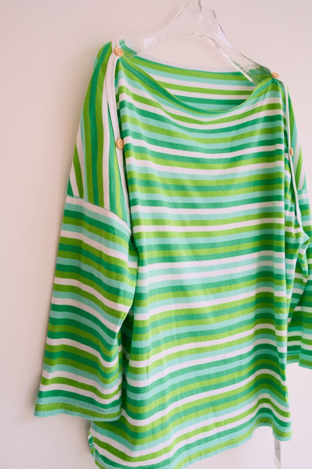 Drop shoulder stripe button top 상품이미지5