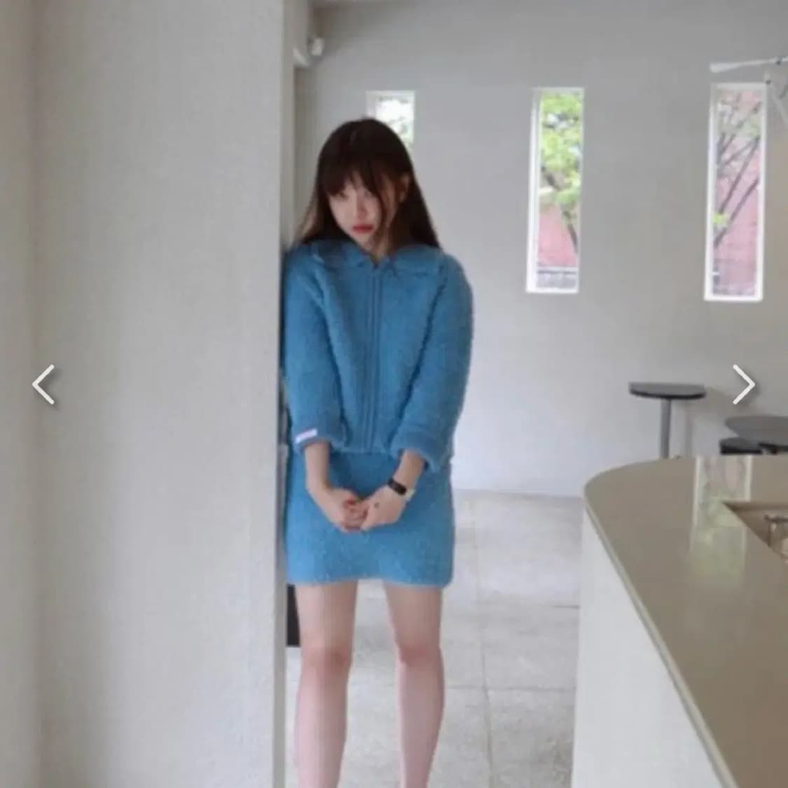 프레클 플러피 니티드 집업 셋업 블루 상품이미지4