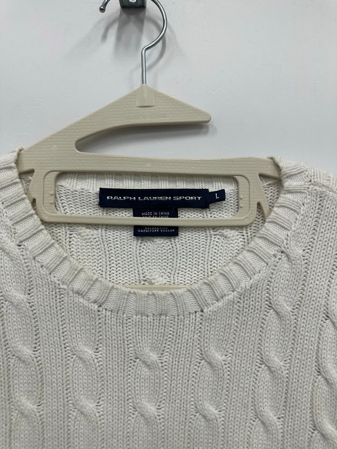 폴로 화이트 꽈배기 니트 상품이미지2